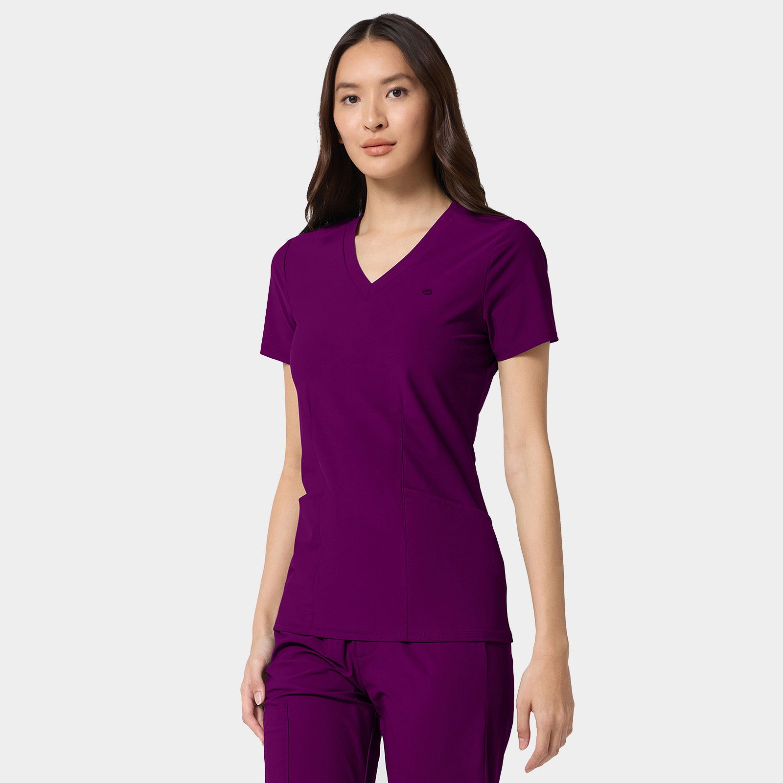 Women's 2-Pocket Shaped V-Neck Top | IN647A