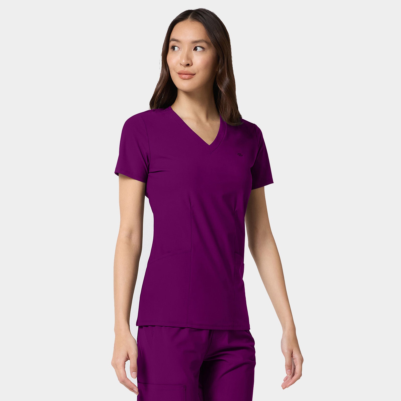 Women's 2-Pocket Shaped V-Neck Top | IN647A