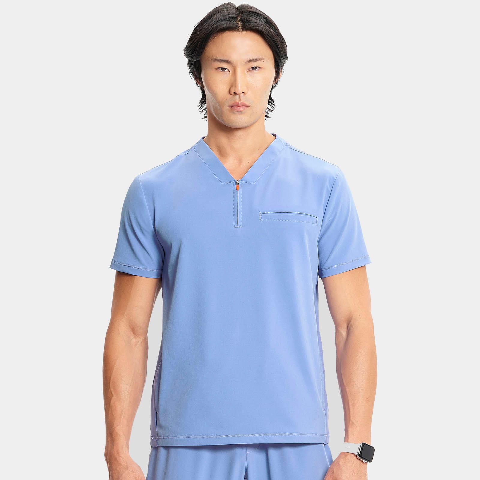 Men's Partial Zip V-Neck Top | IN702A