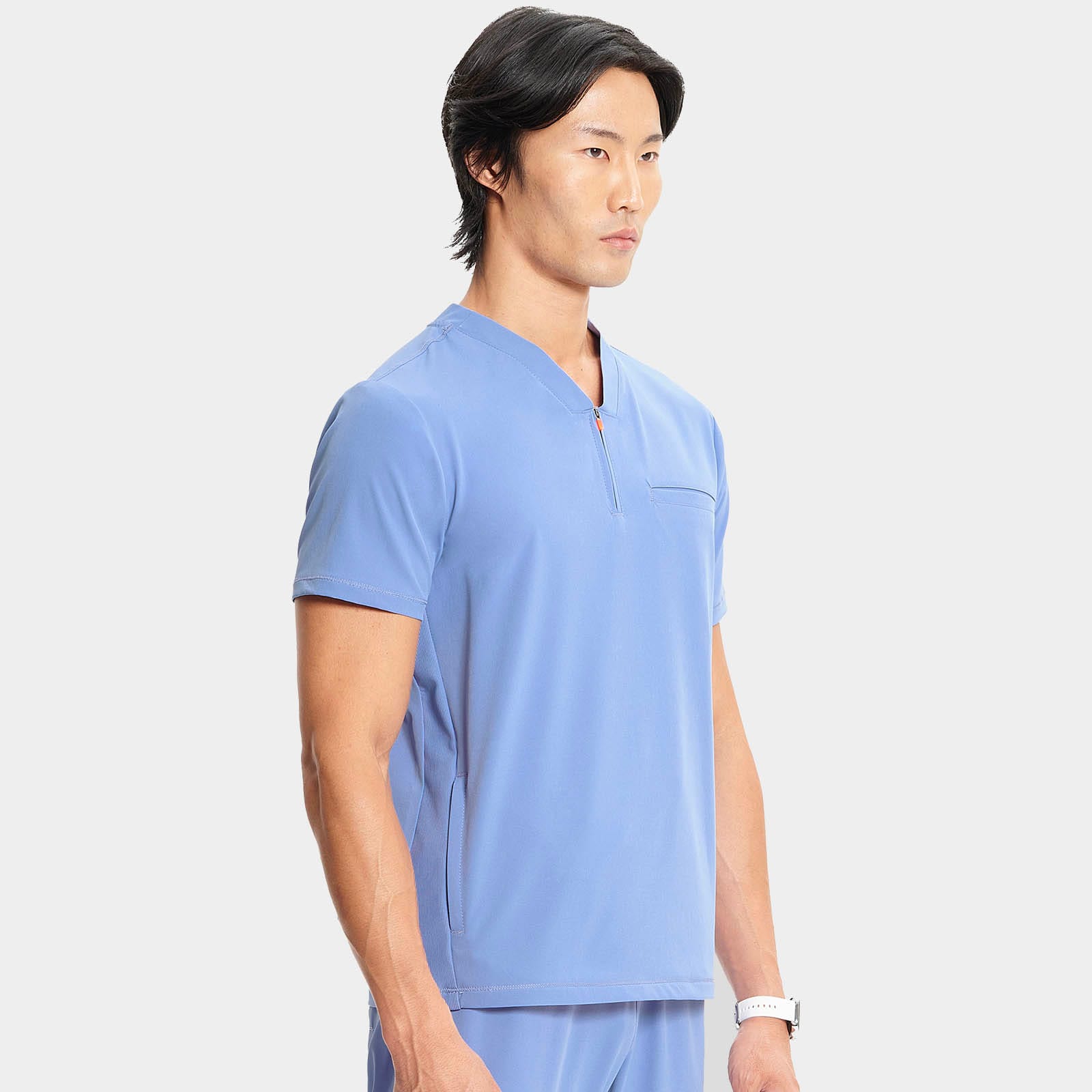 Men's Partial Zip V-Neck Top | IN702A