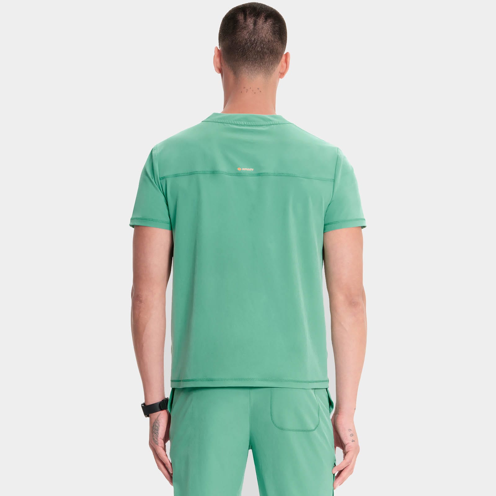 Men's Partial Zip V-Neck Top | IN702A