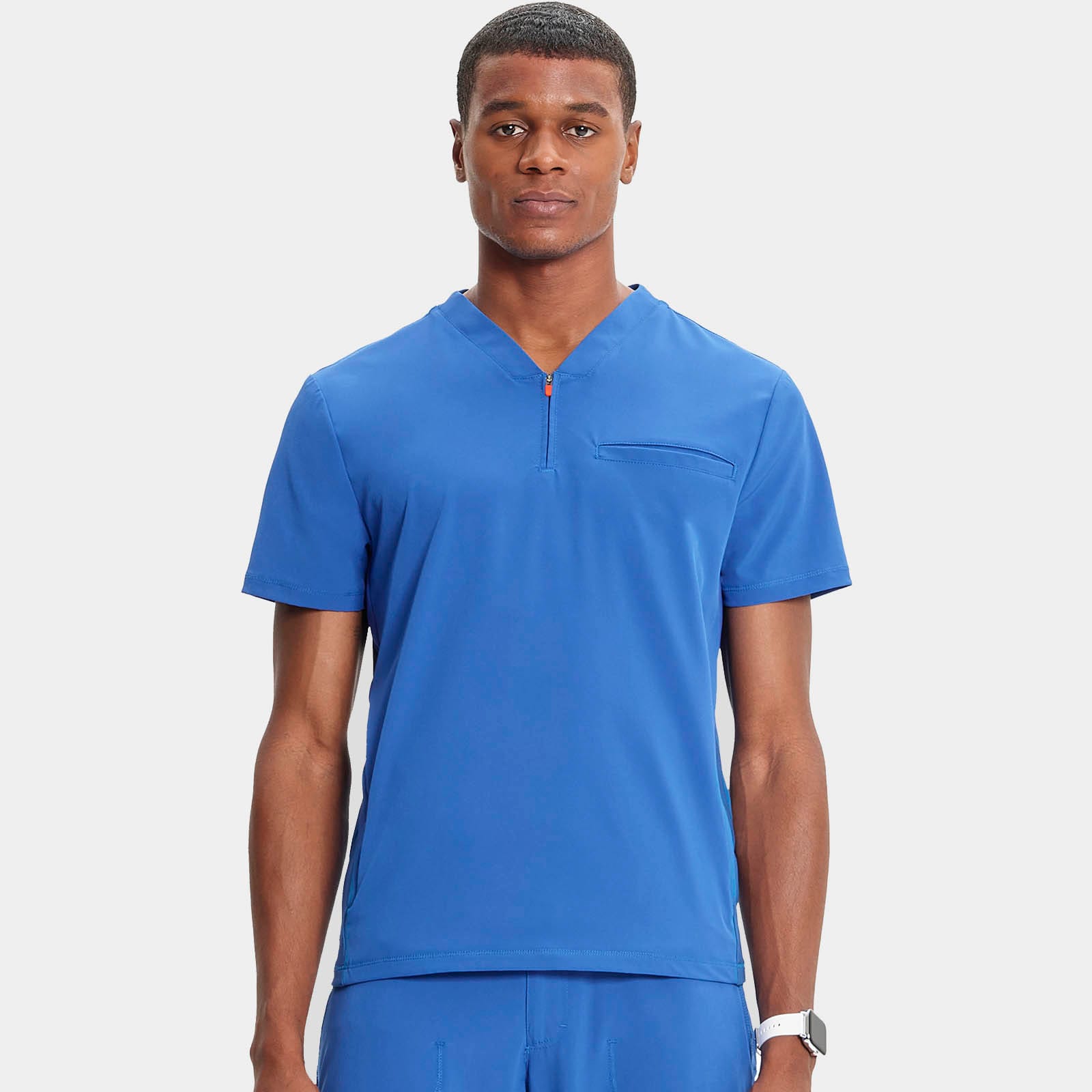 Men's Partial Zip V-Neck Top | IN702A