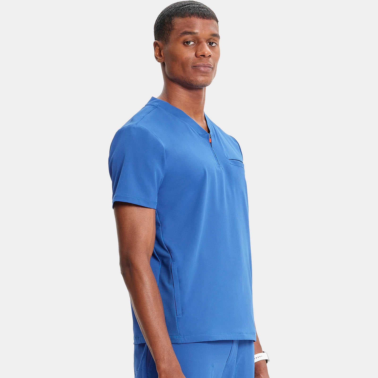 Men's Partial Zip V-Neck Top | IN702A