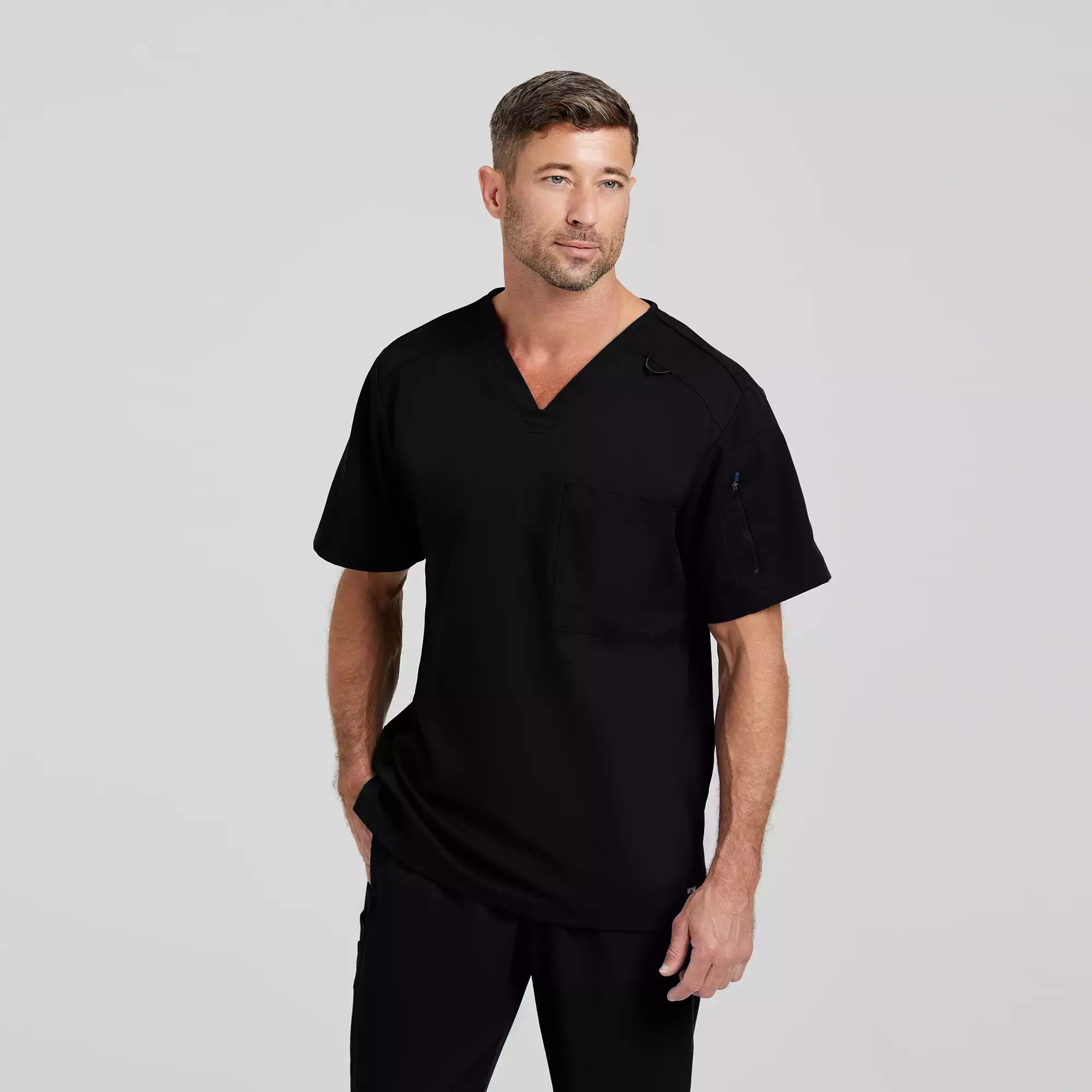 Men's Chest Pocket V-Neck Scrub Top | GRST079