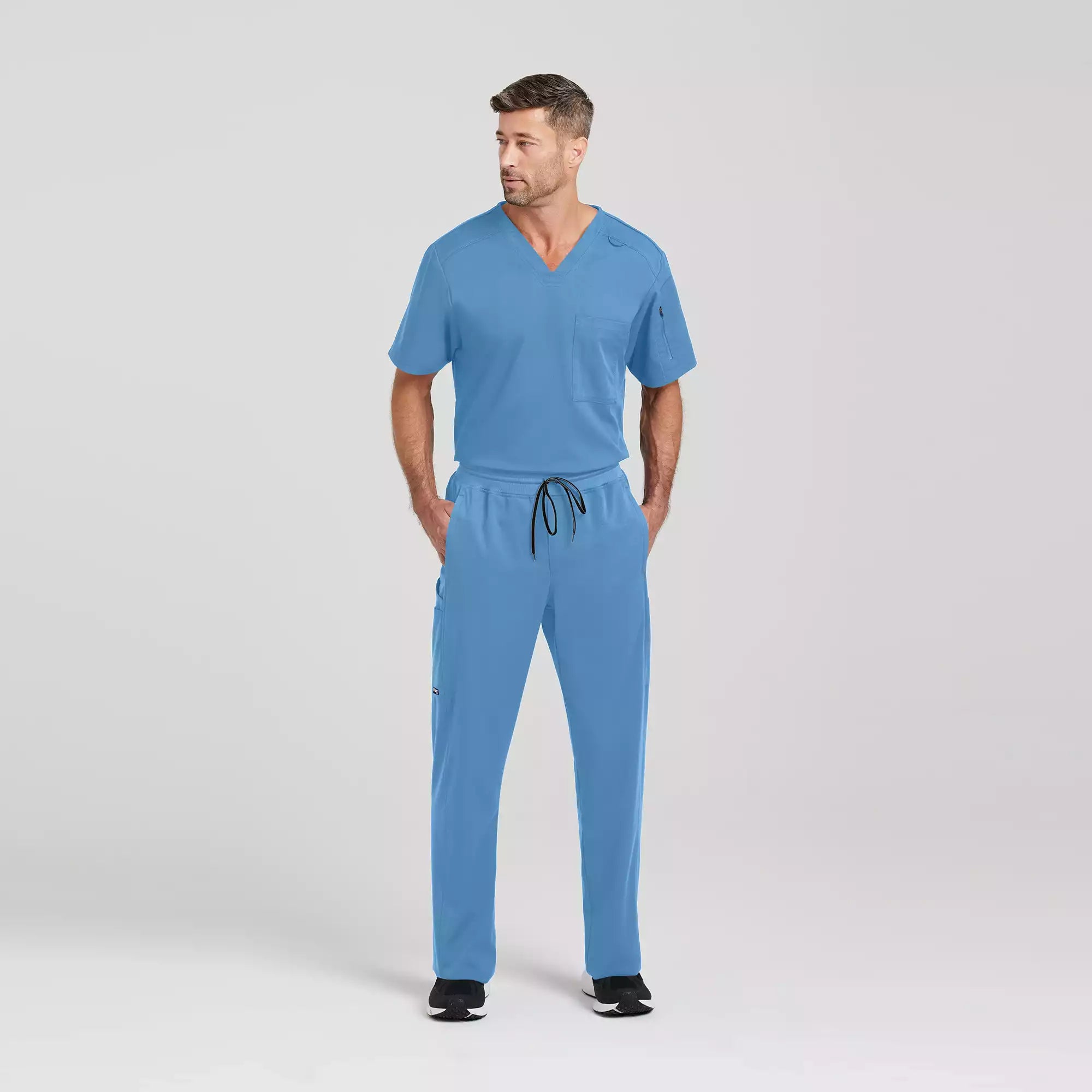 Men's Chest Pocket V-Neck Scrub Top | GRST079
