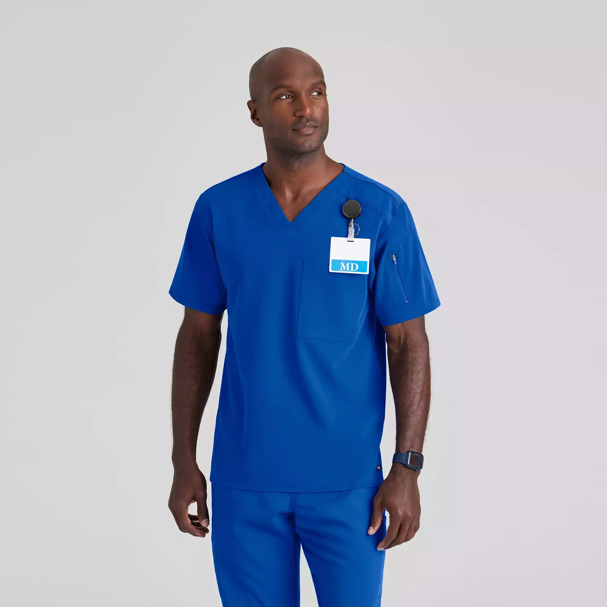 Men's Chest Pocket V-Neck Scrub Top | GRST079