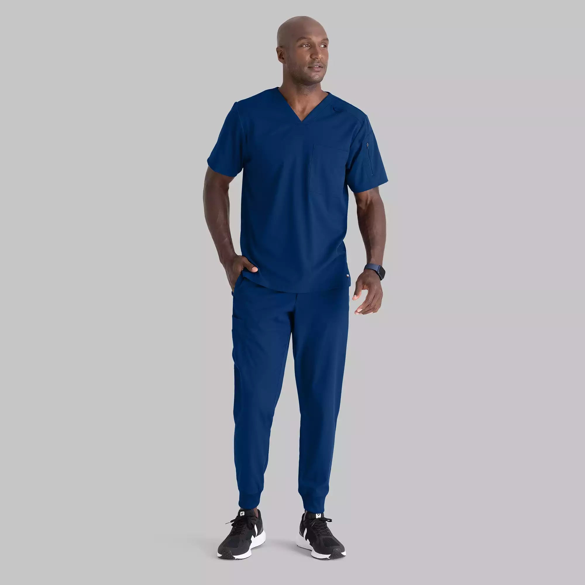 Men's Chest Pocket V-Neck Scrub Top | GRST079