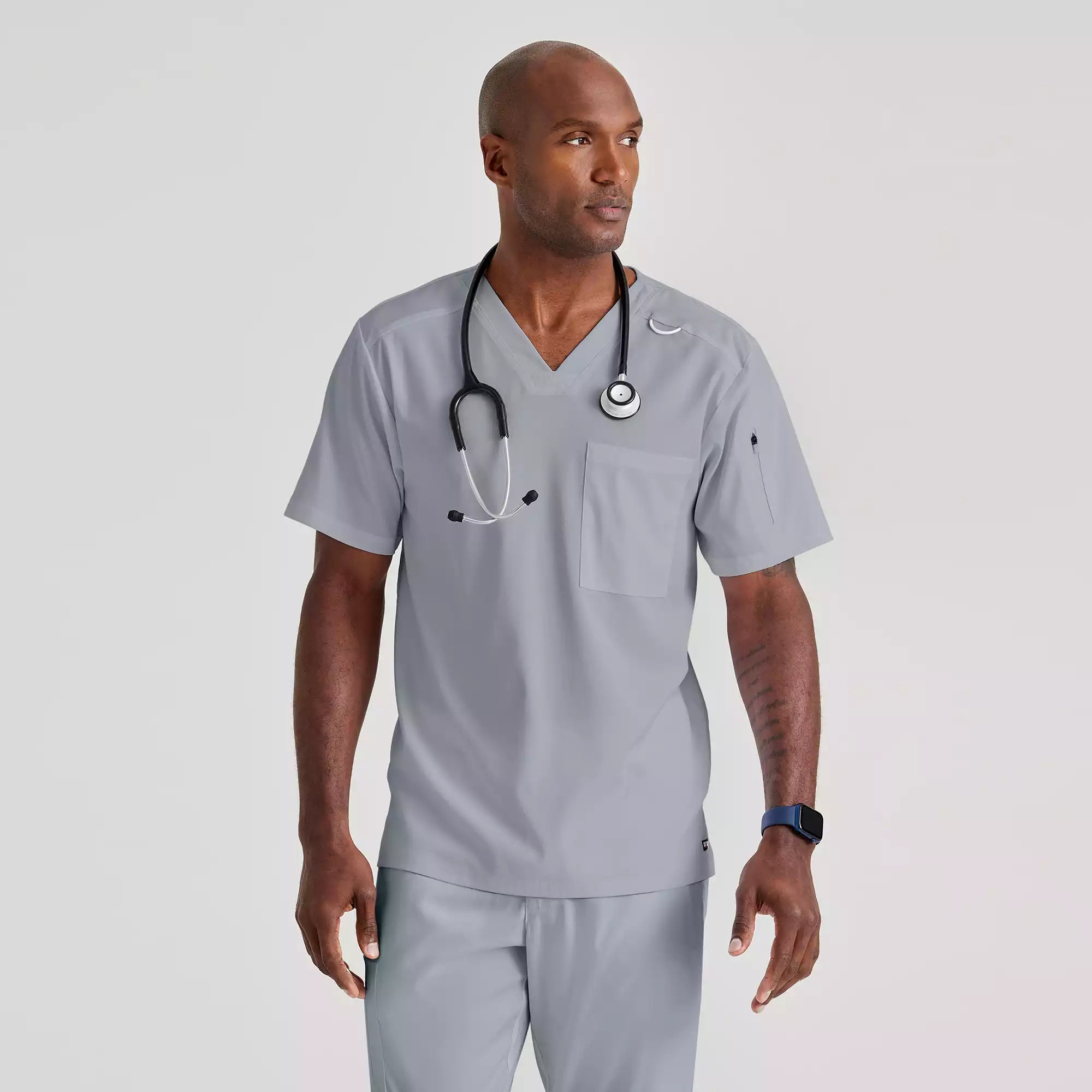 Men's Chest Pocket V-Neck Scrub Top | GRST079