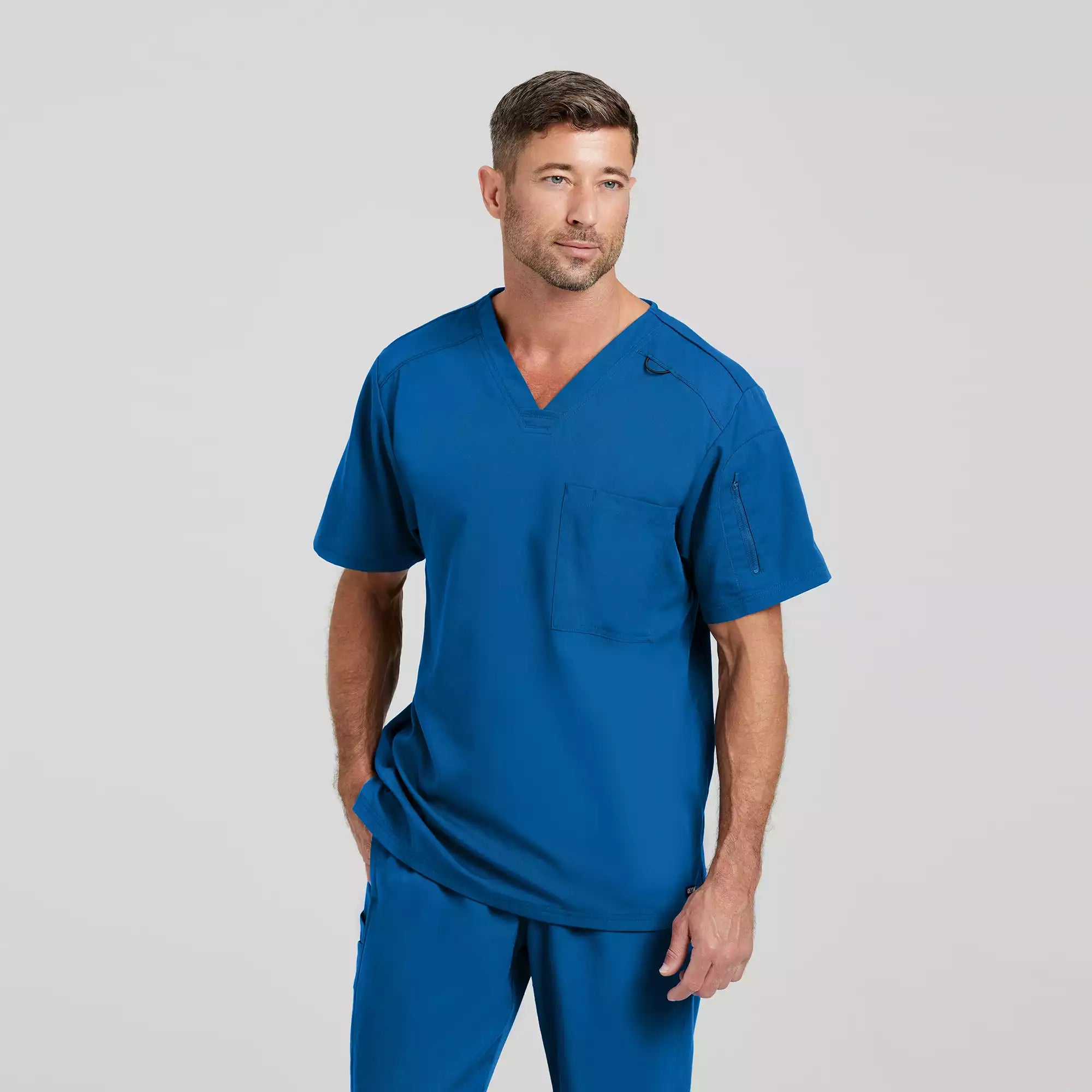 Men's Chest Pocket V-Neck Scrub Top | GRST079