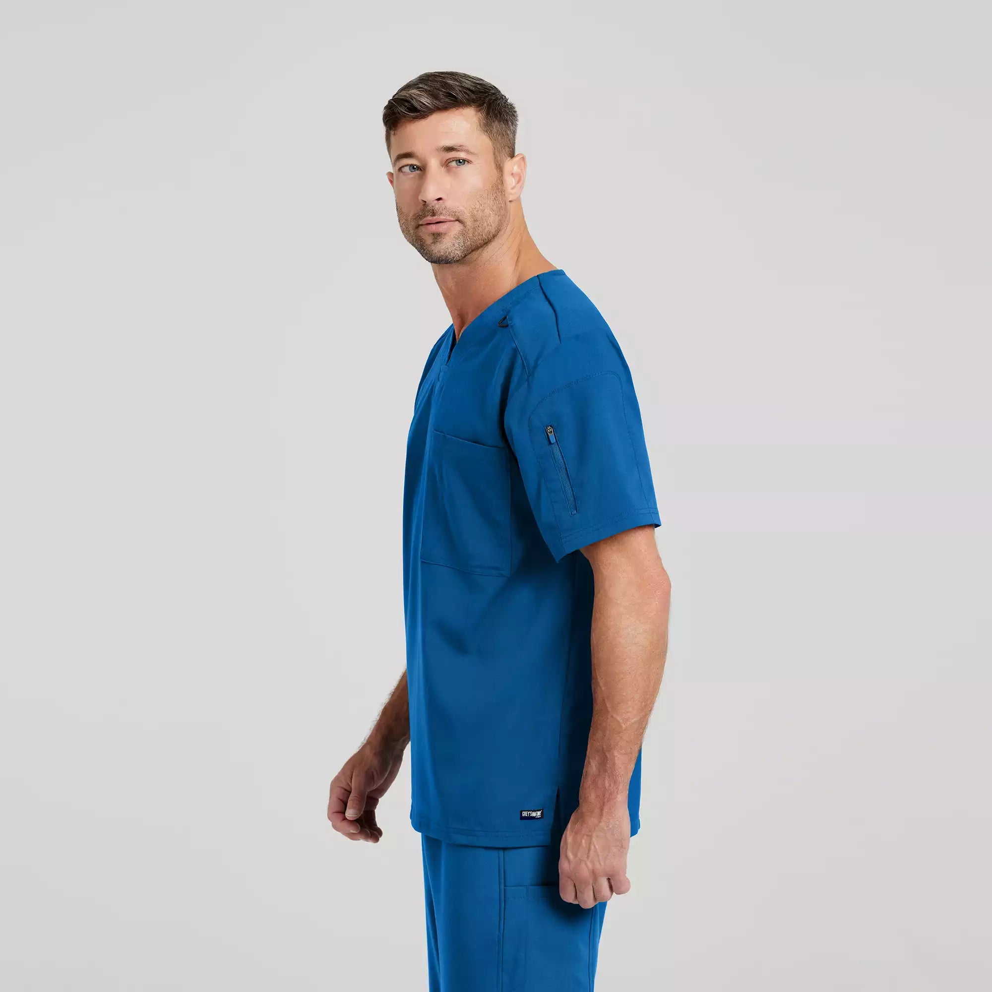 Men's Chest Pocket V-Neck Scrub Top | GRST079