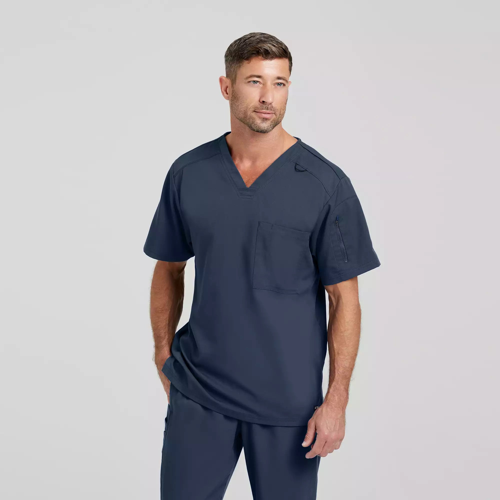 Men's Chest Pocket V-Neck Scrub Top | GRST079