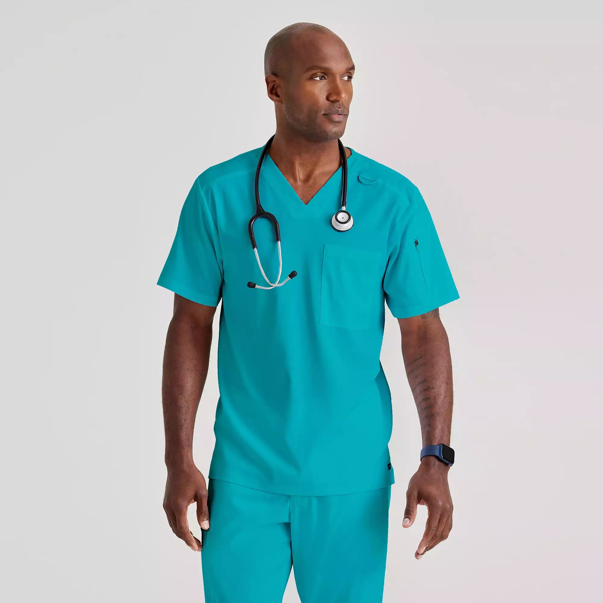 Men's Chest Pocket V-Neck Scrub Top | GRST079