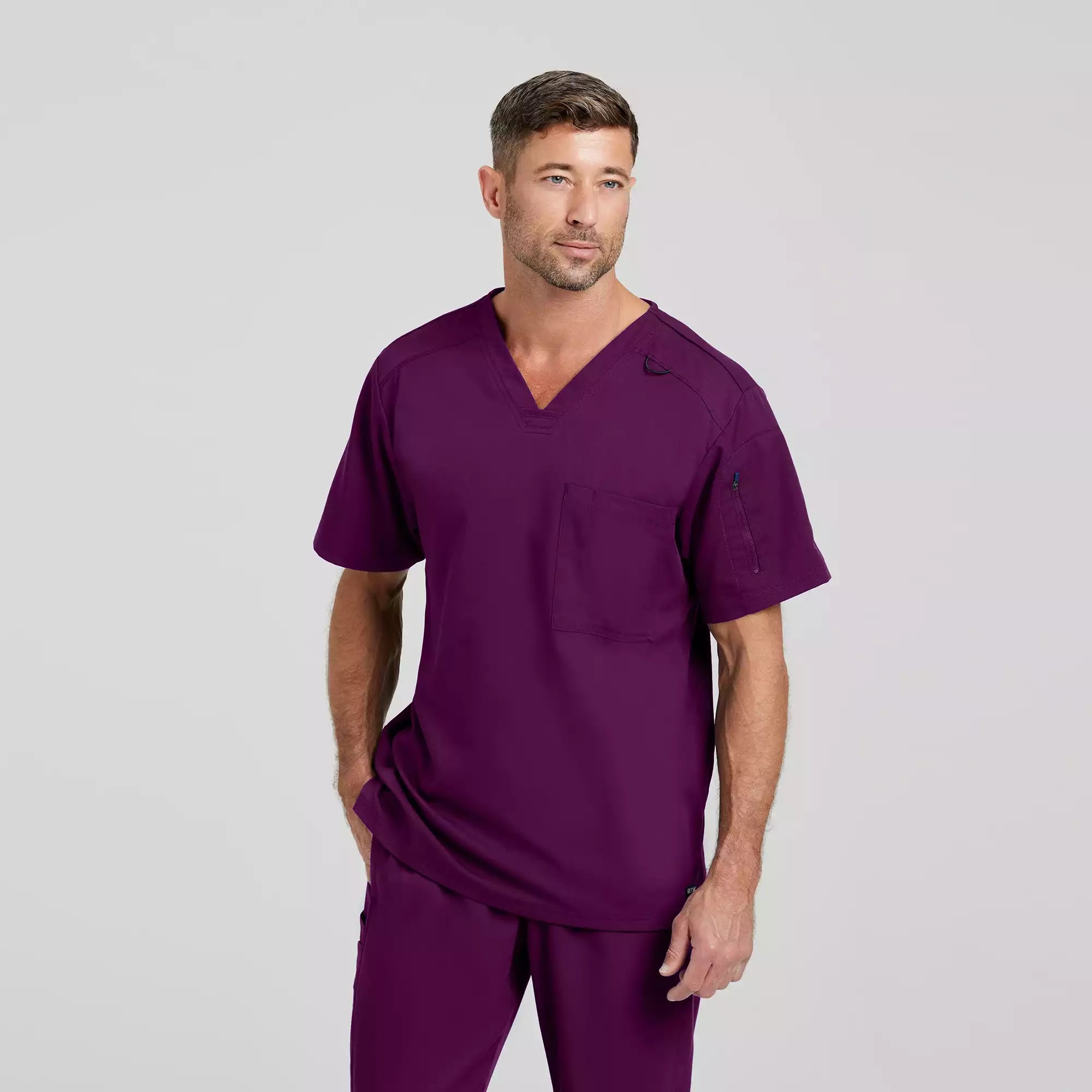 Men's Chest Pocket V-Neck Scrub Top | GRST079