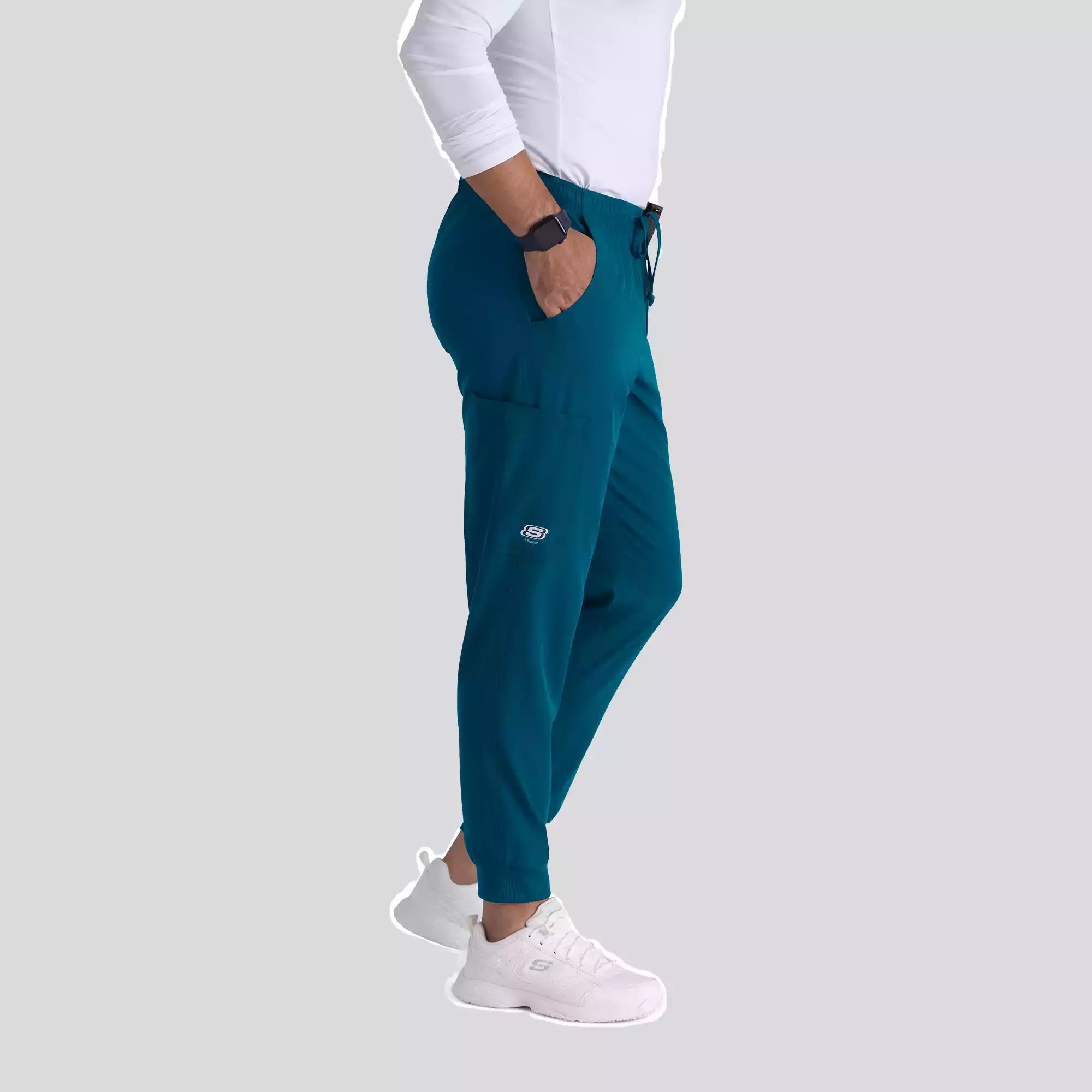 Men's Jogger Scrub Pant with Drawstring Elastic Waistband and Cargo Pocket | SKP572