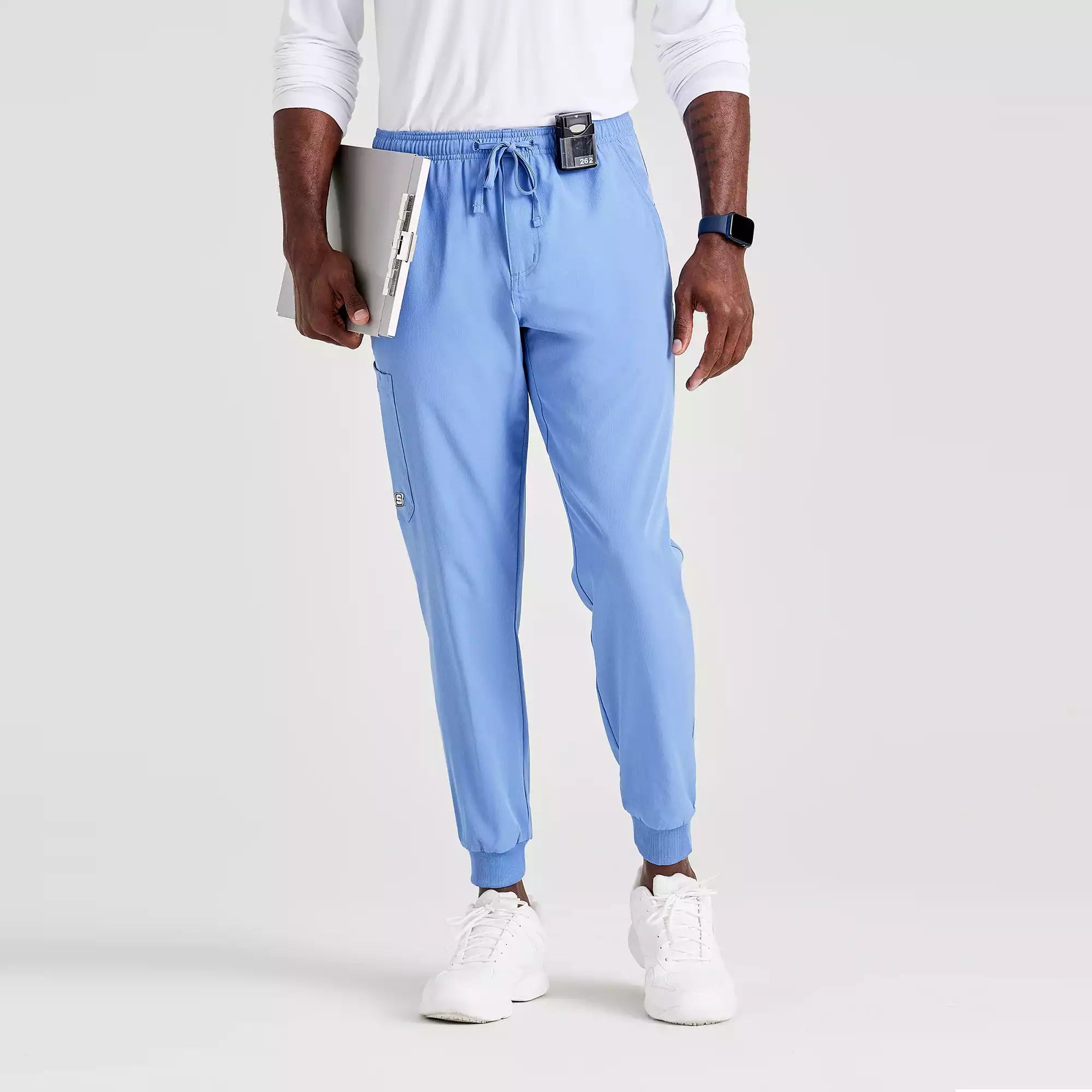 Men's Jogger Scrub Pant with Drawstring Elastic Waistband and Cargo Pocket | SKP572