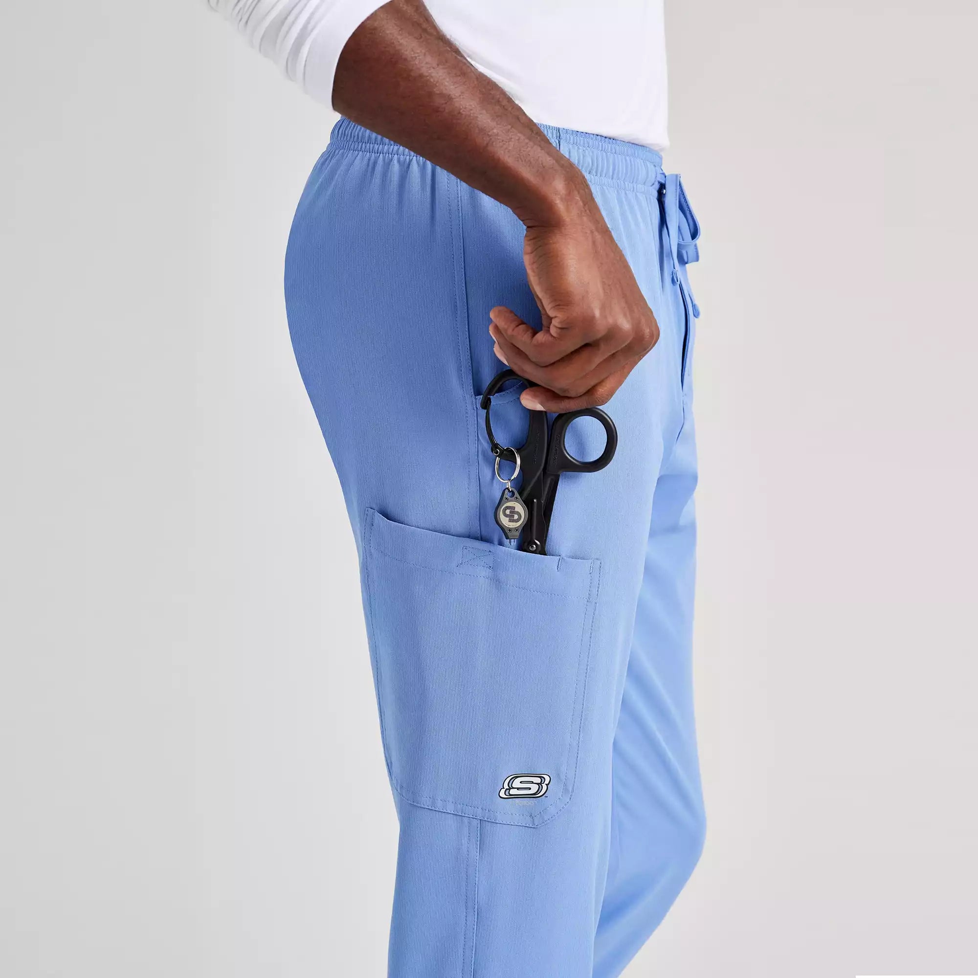 Men's Jogger Scrub Pant with Drawstring Elastic Waistband and Cargo Pocket | SKP572
