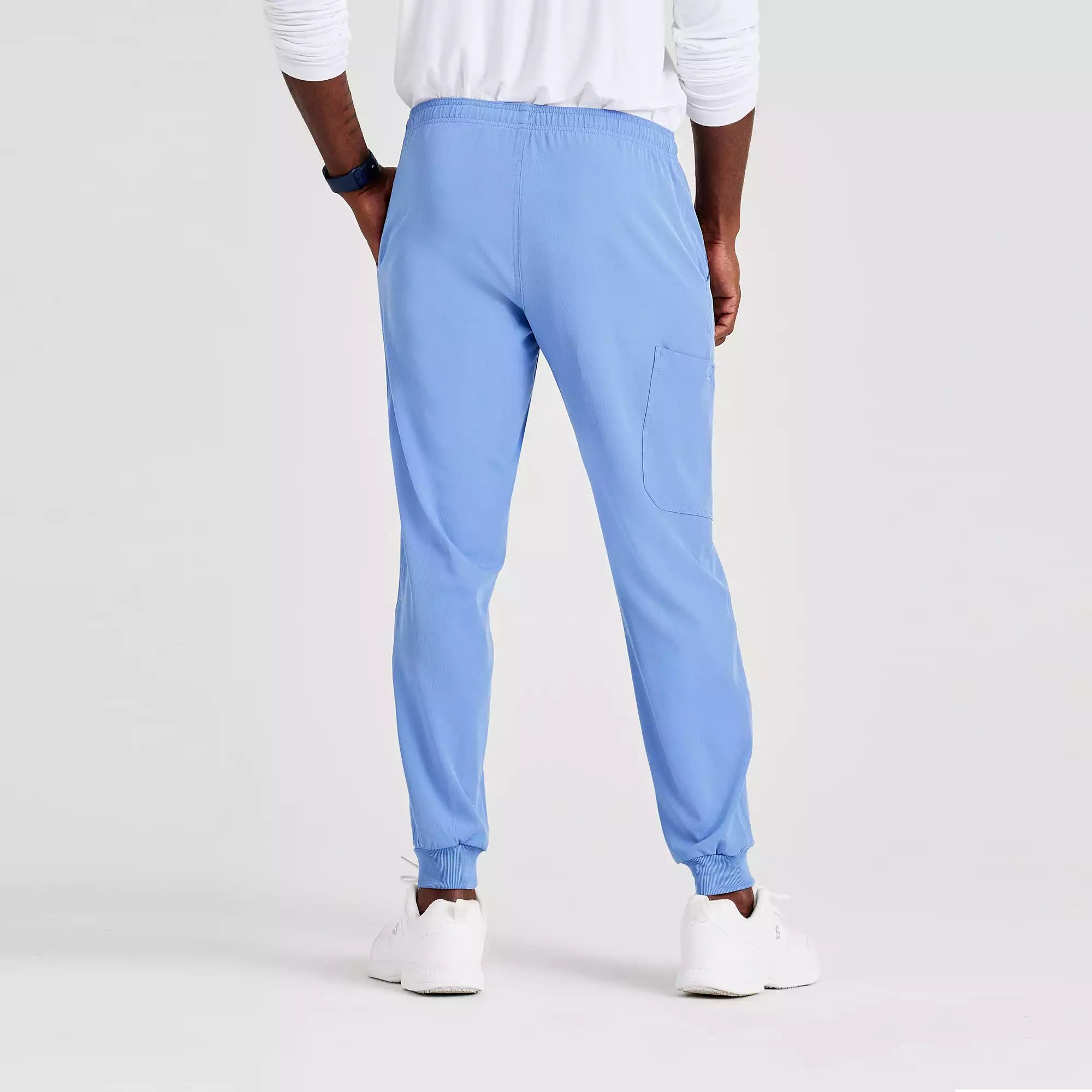 Men's Jogger Scrub Pant with Drawstring Elastic Waistband and Cargo Pocket | SKP572