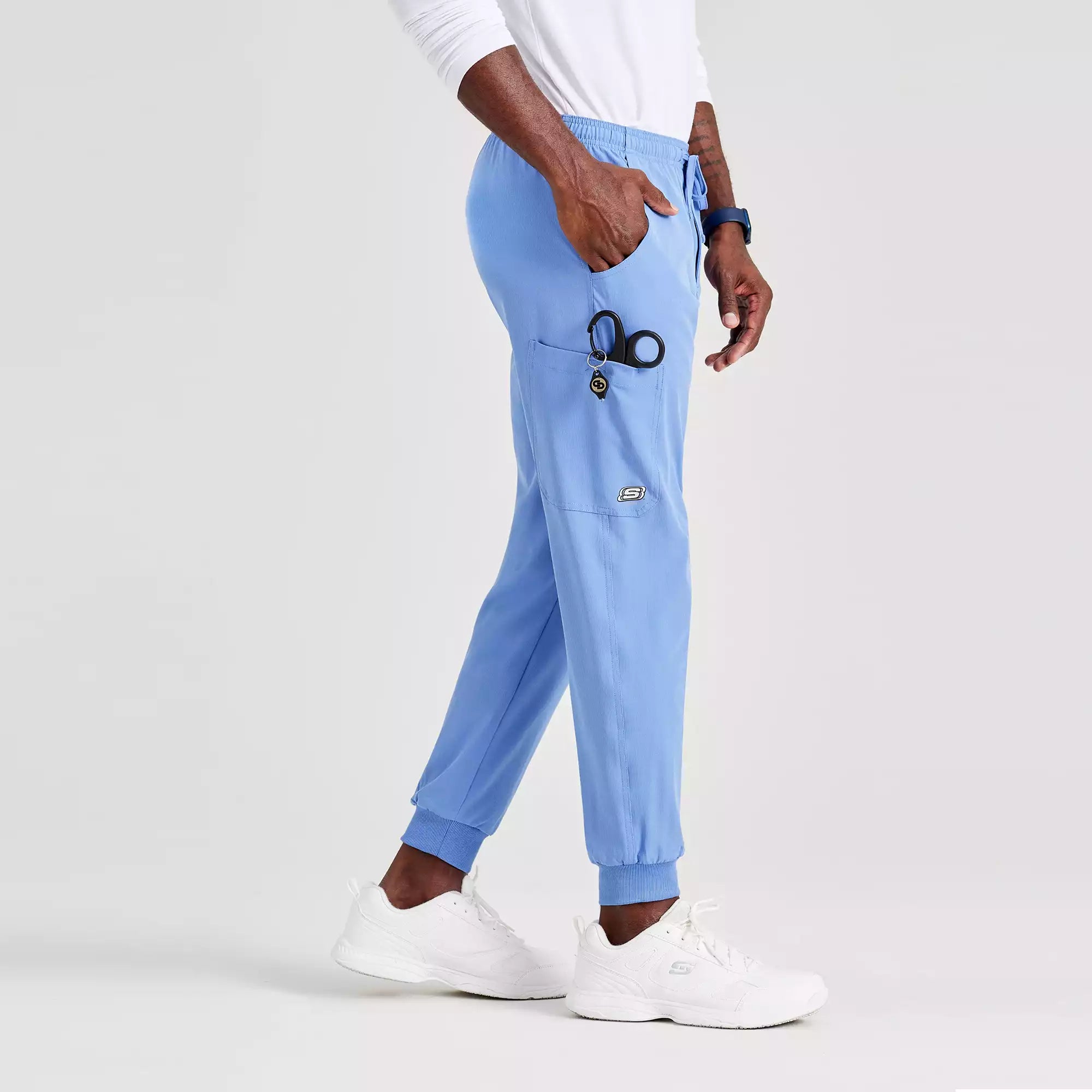 Men's Jogger Scrub Pant with Drawstring Elastic Waistband and Cargo Pocket | SKP572