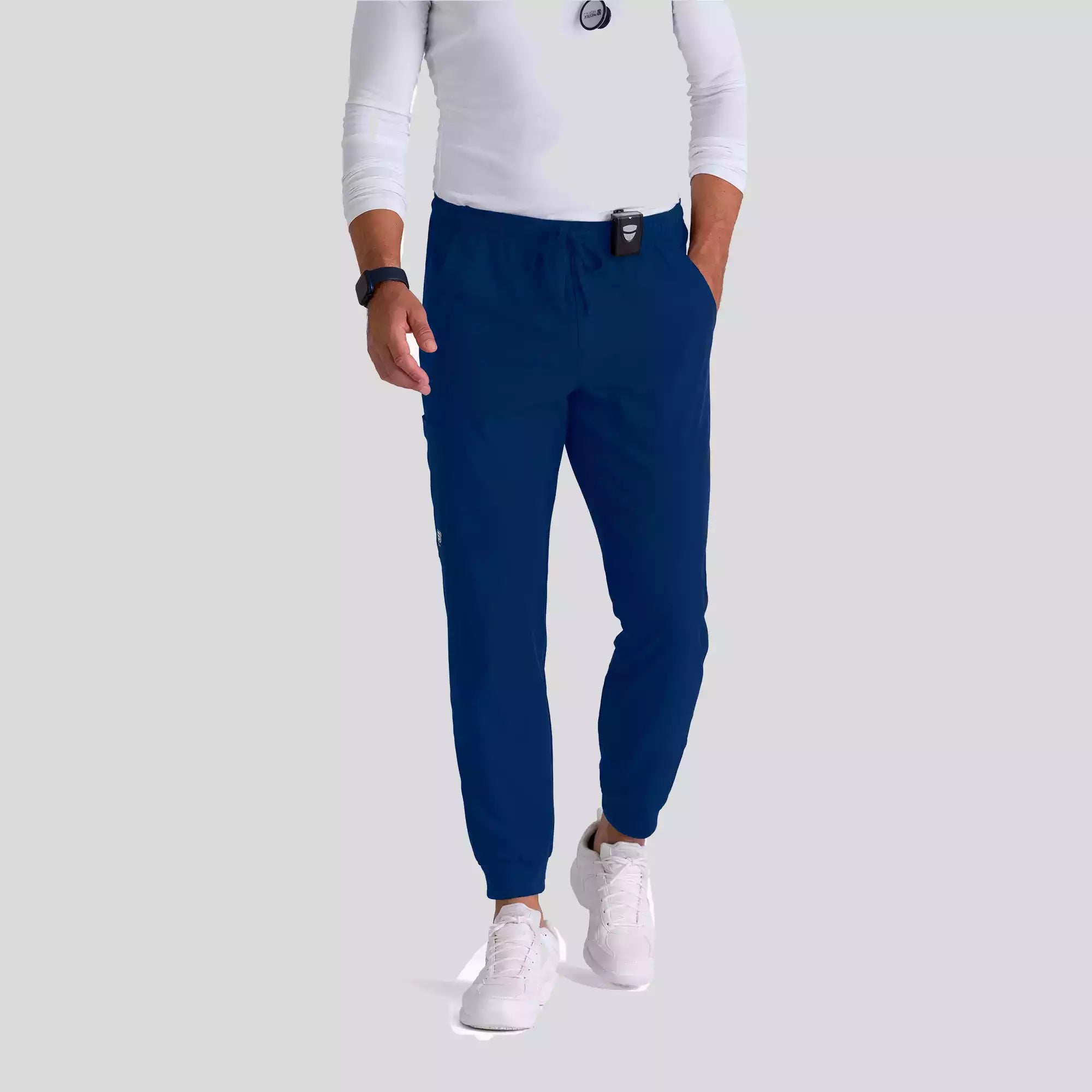 Men's Jogger Scrub Pant with Drawstring Elastic Waistband and Cargo Pocket | SKP572