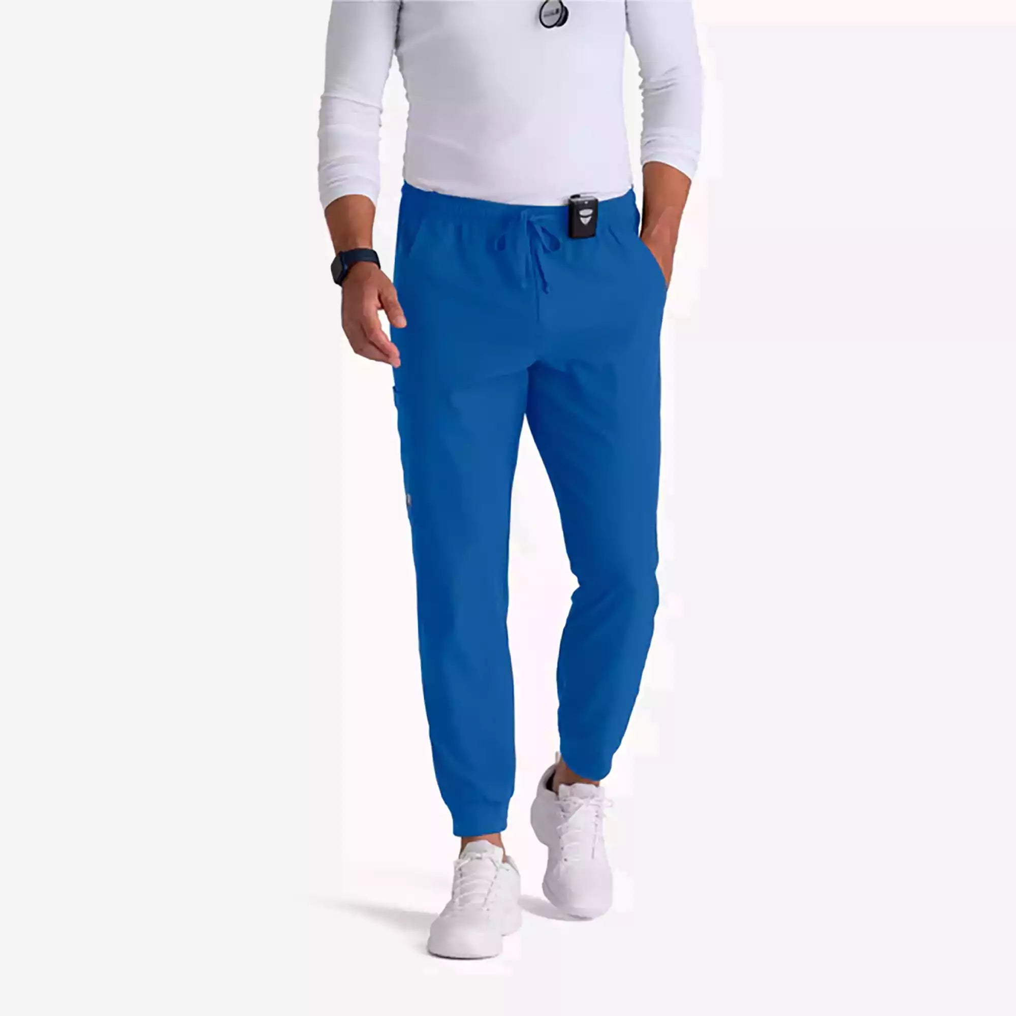 Men's Jogger Scrub Pant with Drawstring Elastic Waistband and Cargo Pocket | SKP572