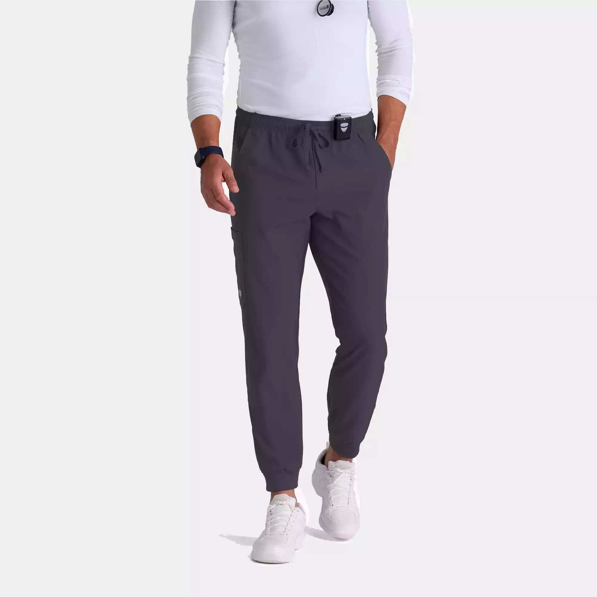 Men's Jogger Scrub Pant with Drawstring Elastic Waistband and Cargo Pocket | SKP572
