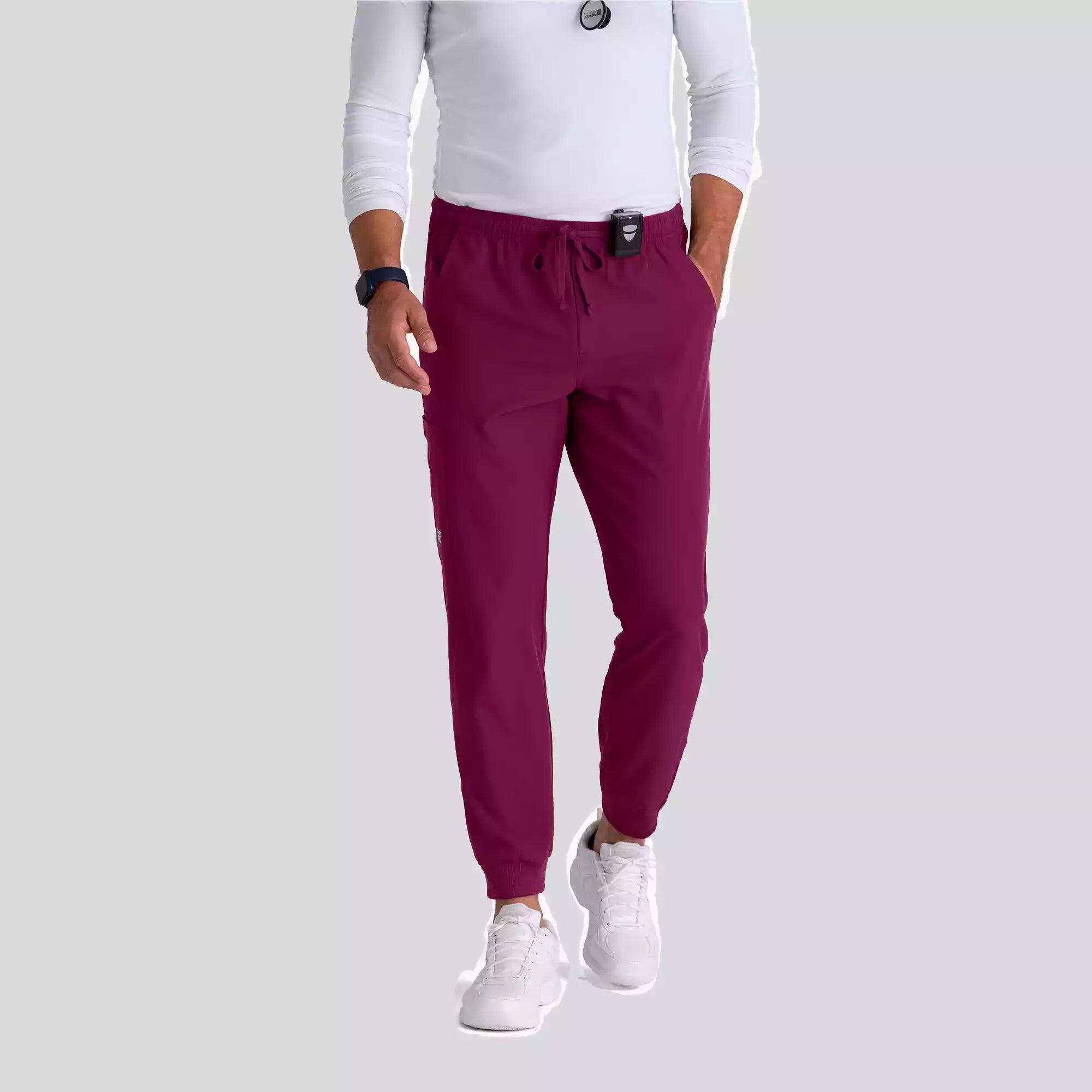 Men's Jogger Scrub Pant with Drawstring Elastic Waistband and Cargo Pocket | SKP572