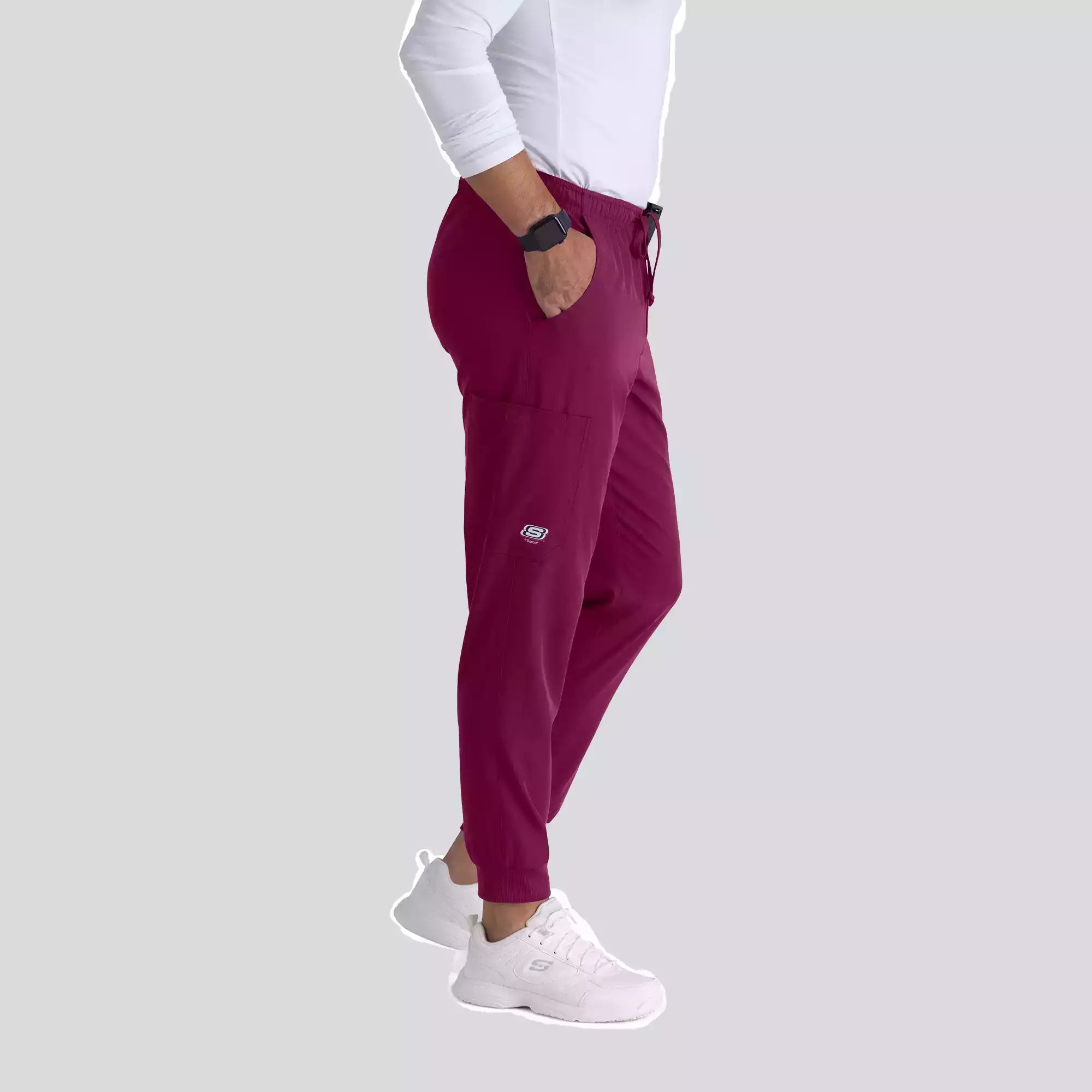 Men's Jogger Scrub Pant with Drawstring Elastic Waistband and Cargo Pocket | SKP572