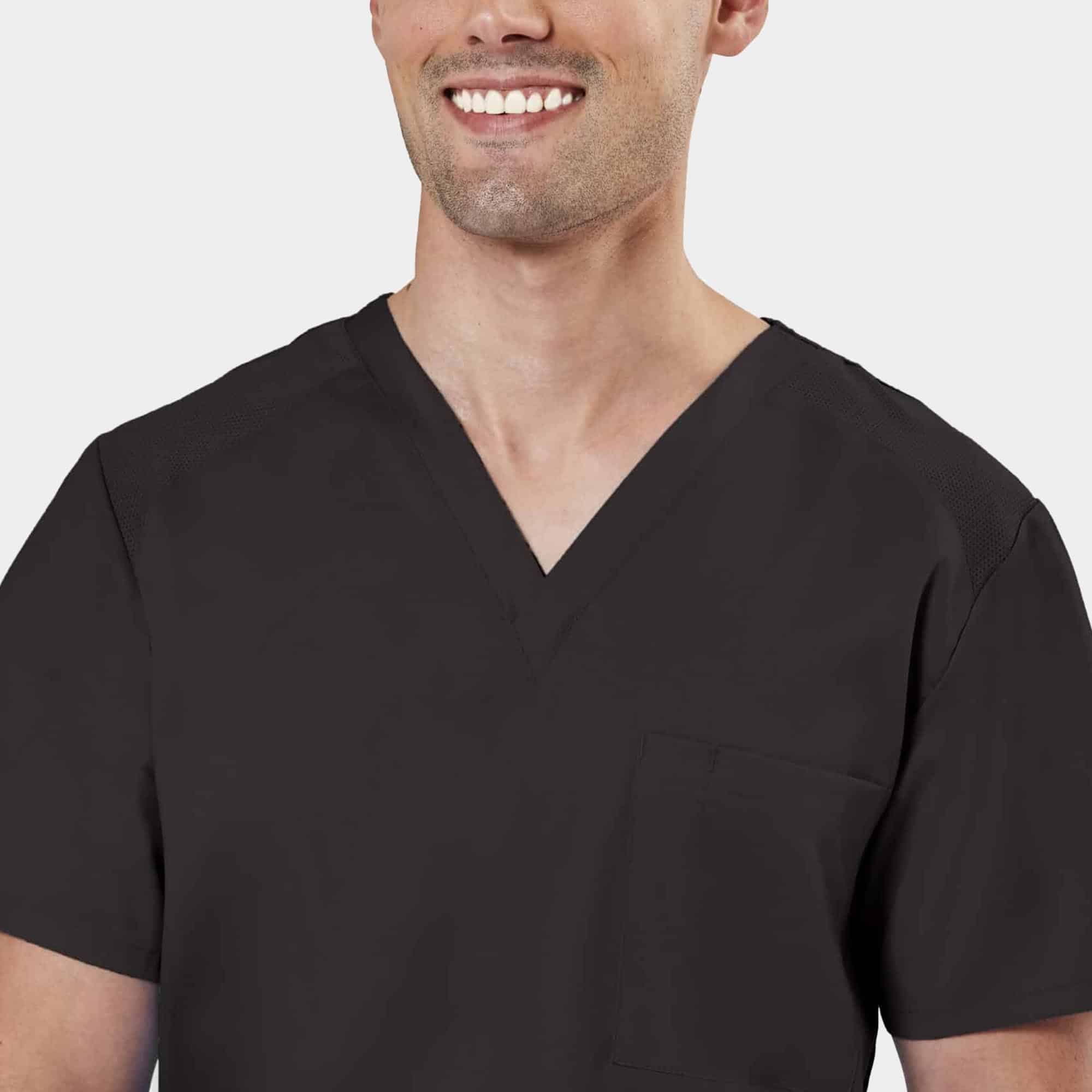 Men's Mesh Panel V-Neck Top | 2851