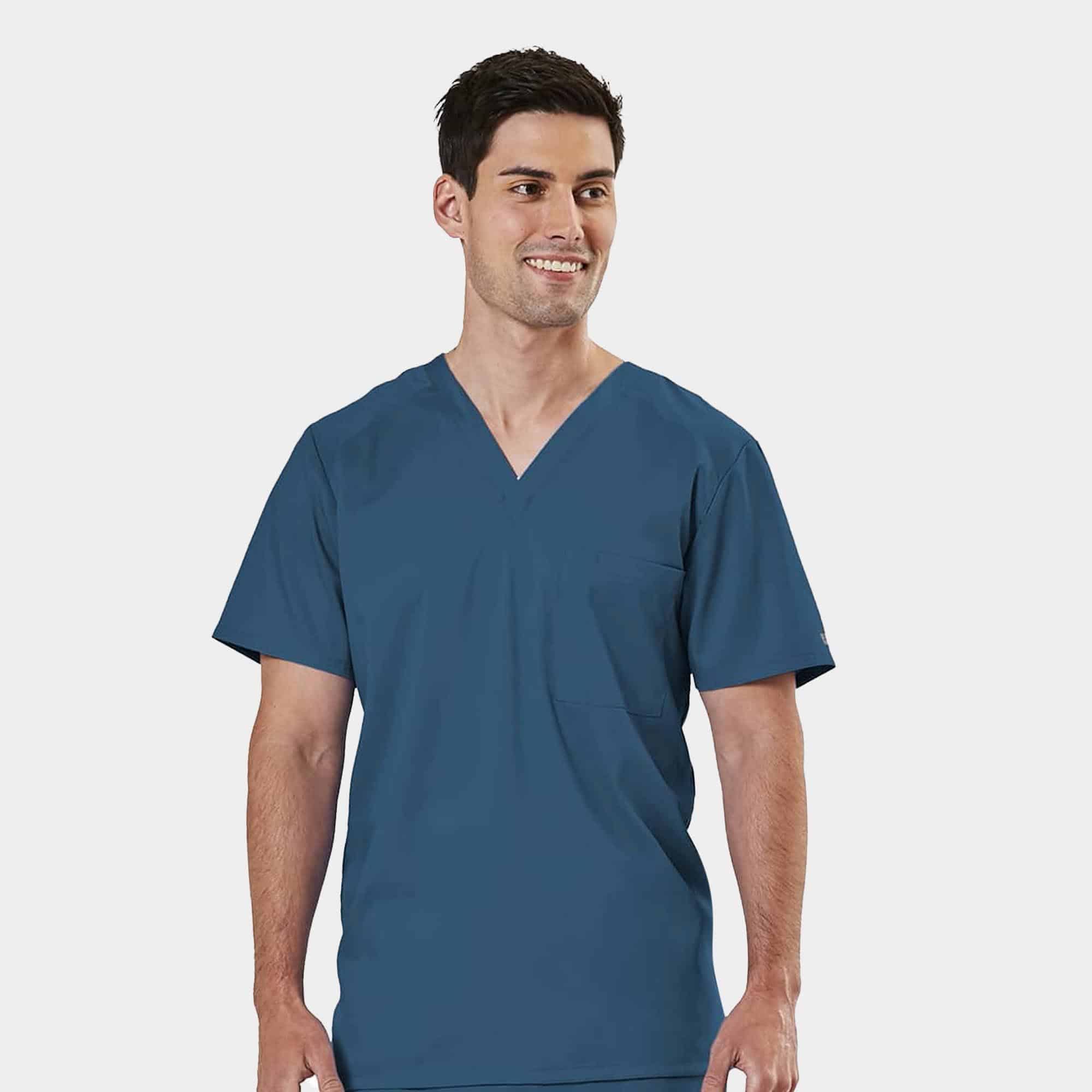 Men's Mesh Panel V-Neck Top | 2851