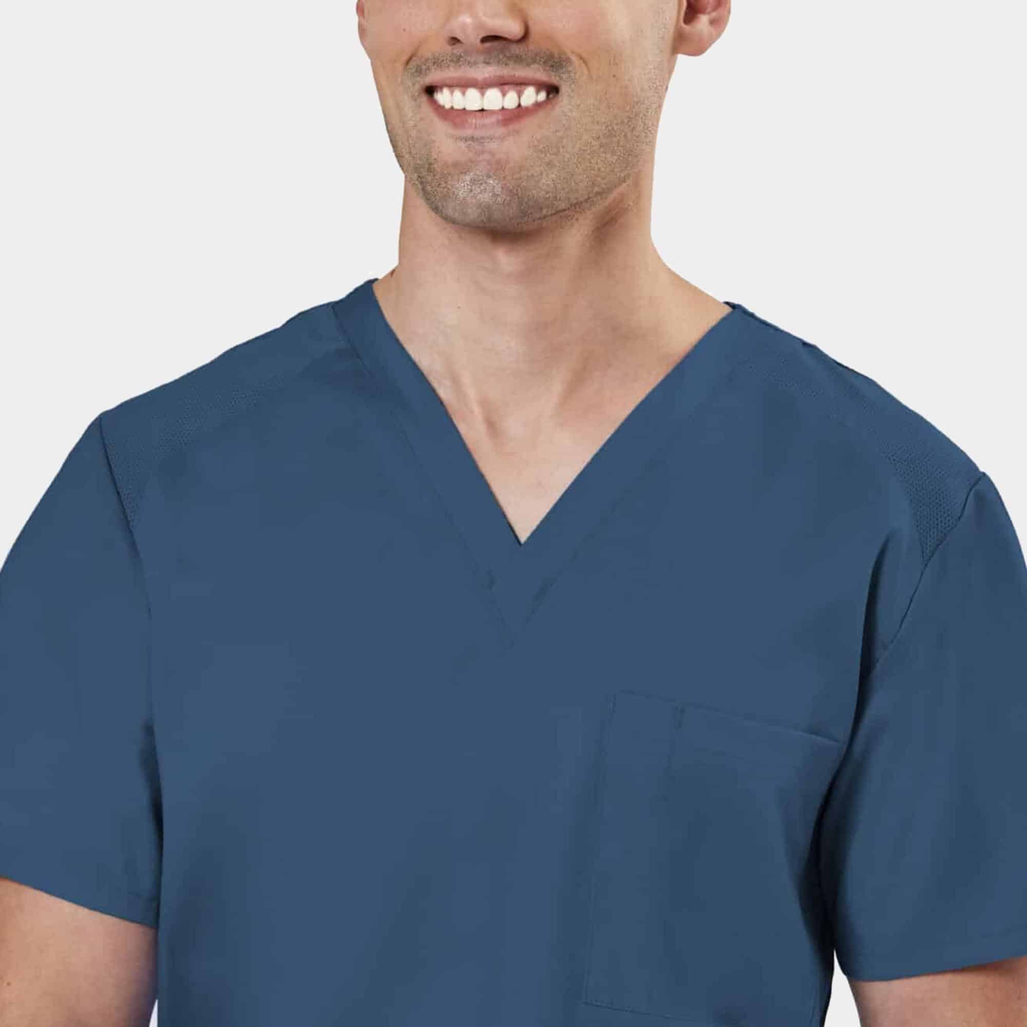 Men's Mesh Panel V-Neck Top | 2851