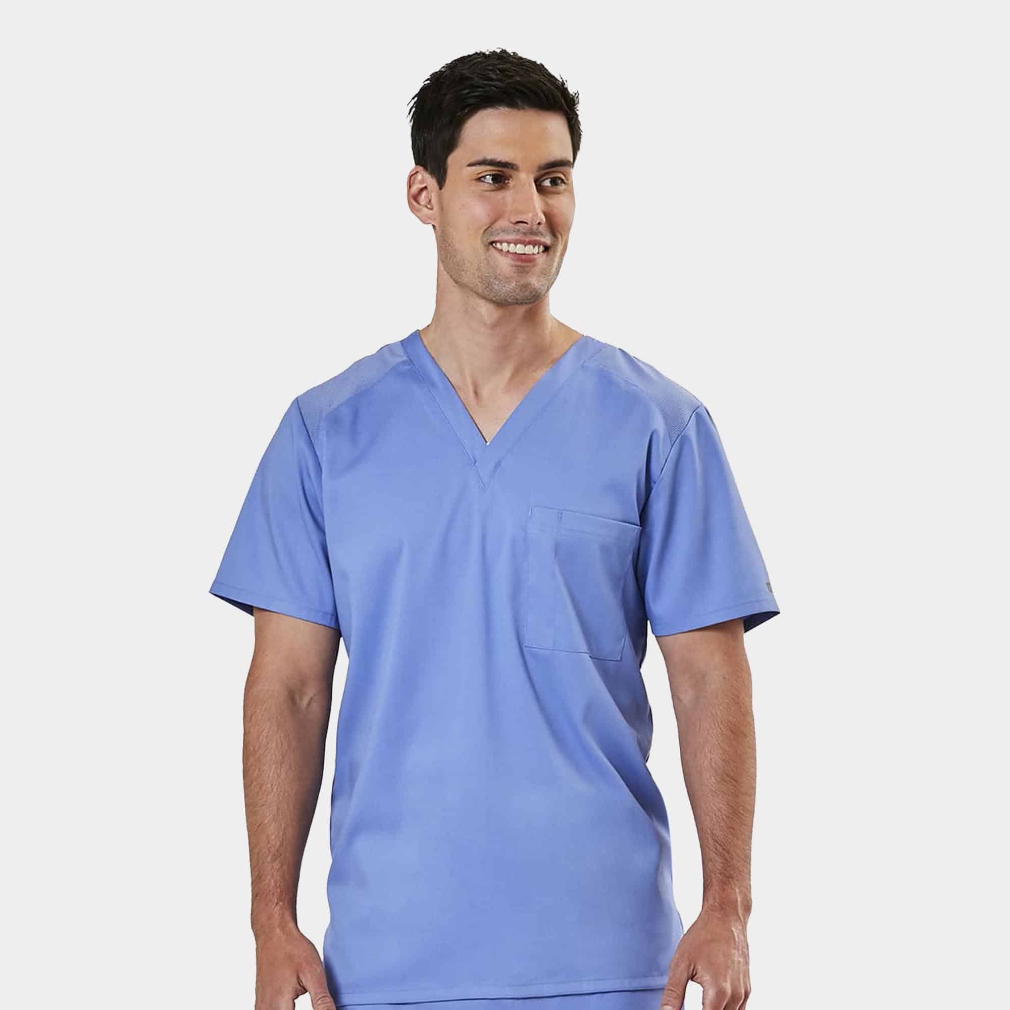 Men's Mesh Panel V-Neck Top | 2851