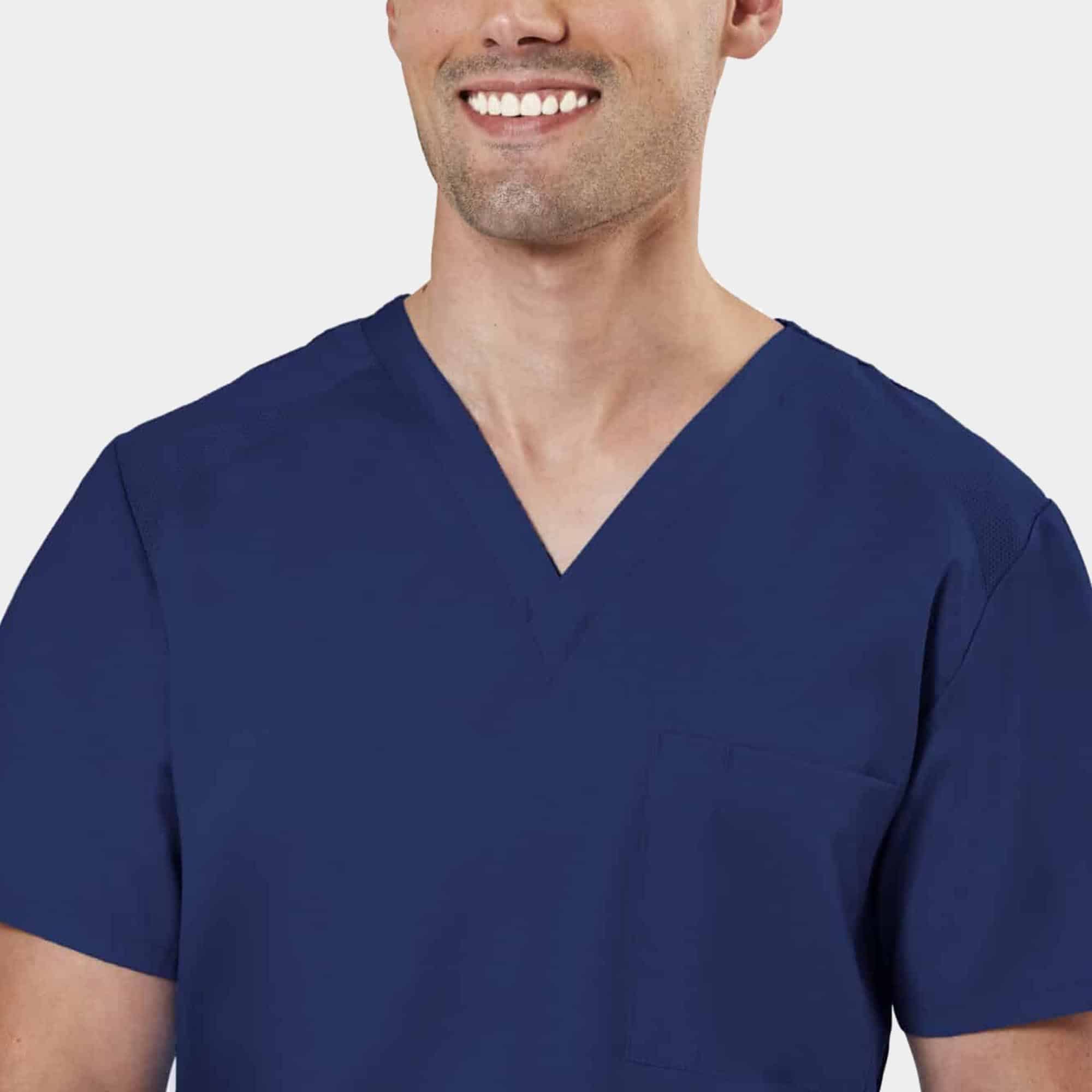Men's Mesh Panel V-Neck Top | 2851