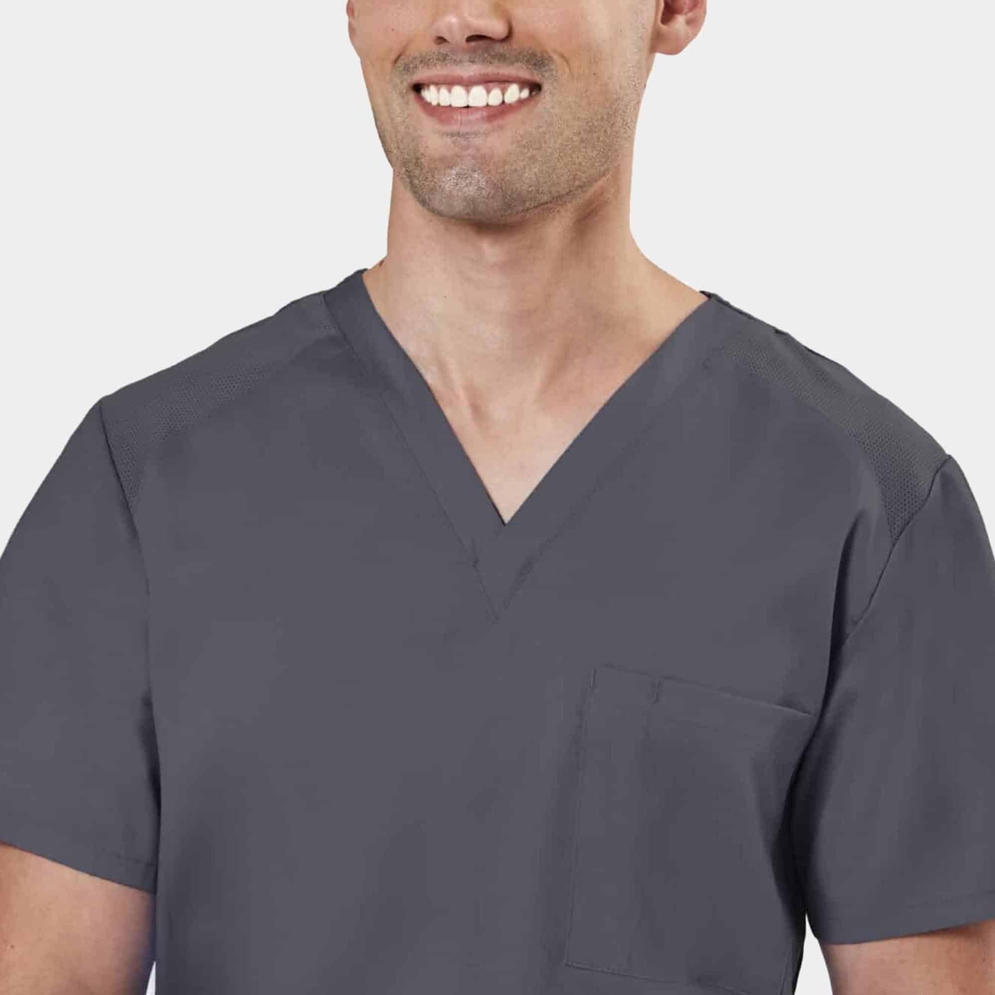 Men's Mesh Panel V-Neck Top | 2851