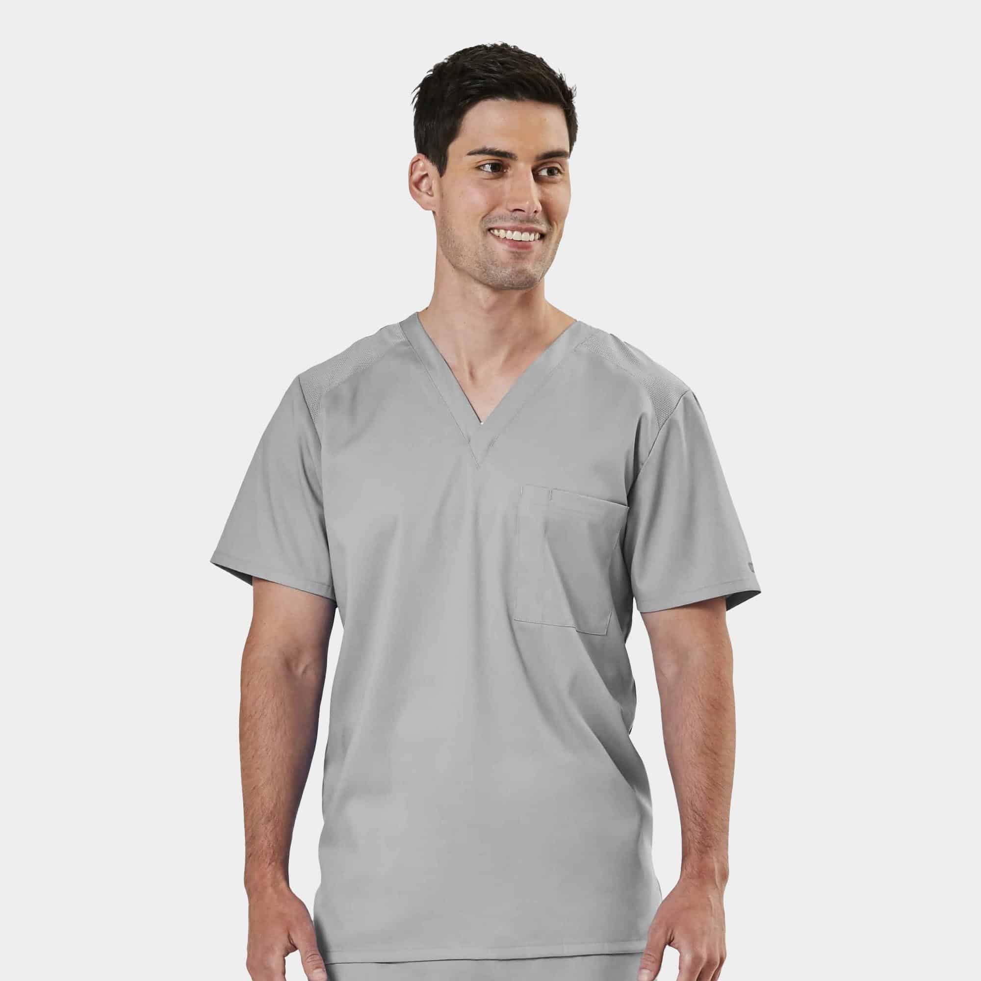 Men's Mesh Panel V-Neck Top | 2851