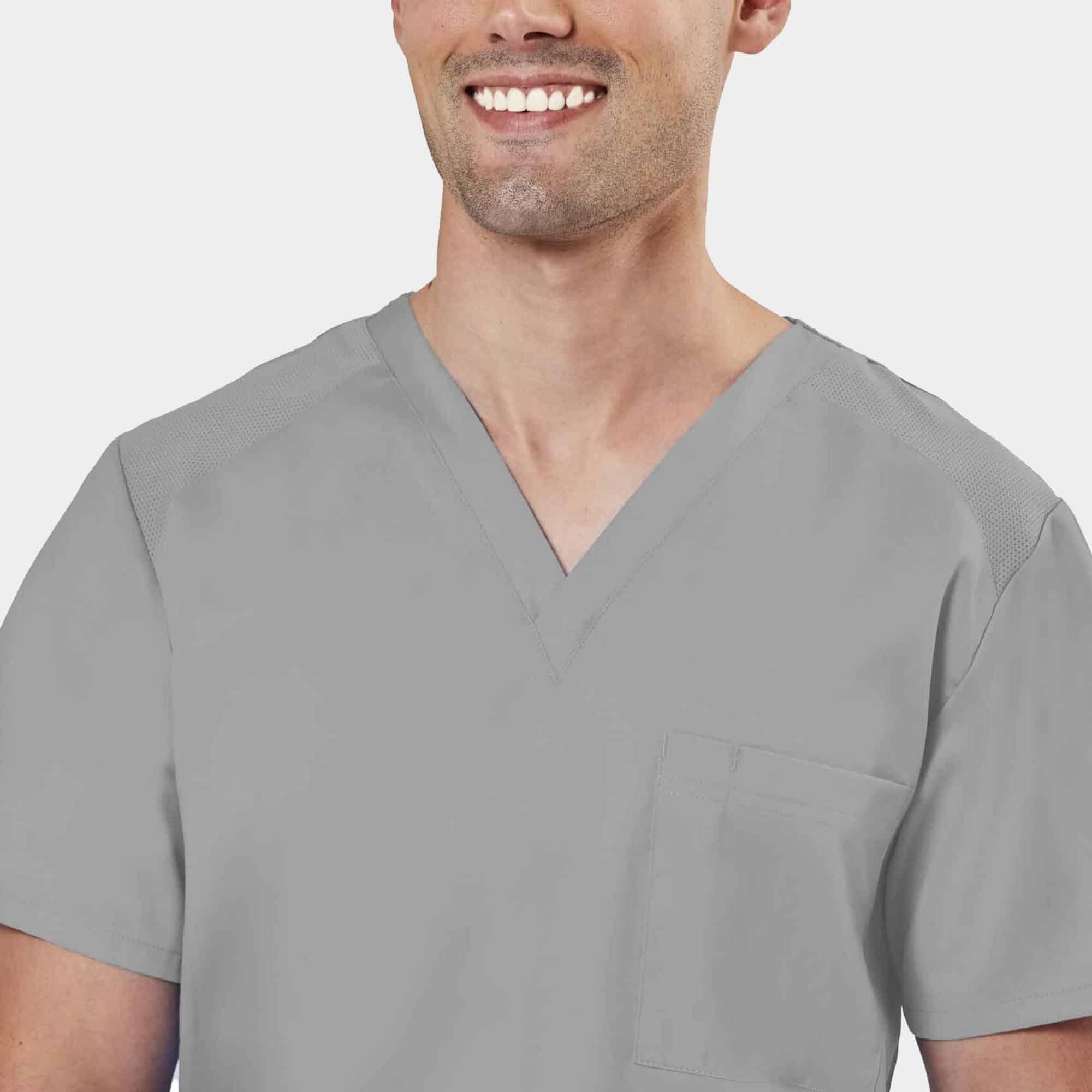 Men's Mesh Panel V-Neck Top | 2851