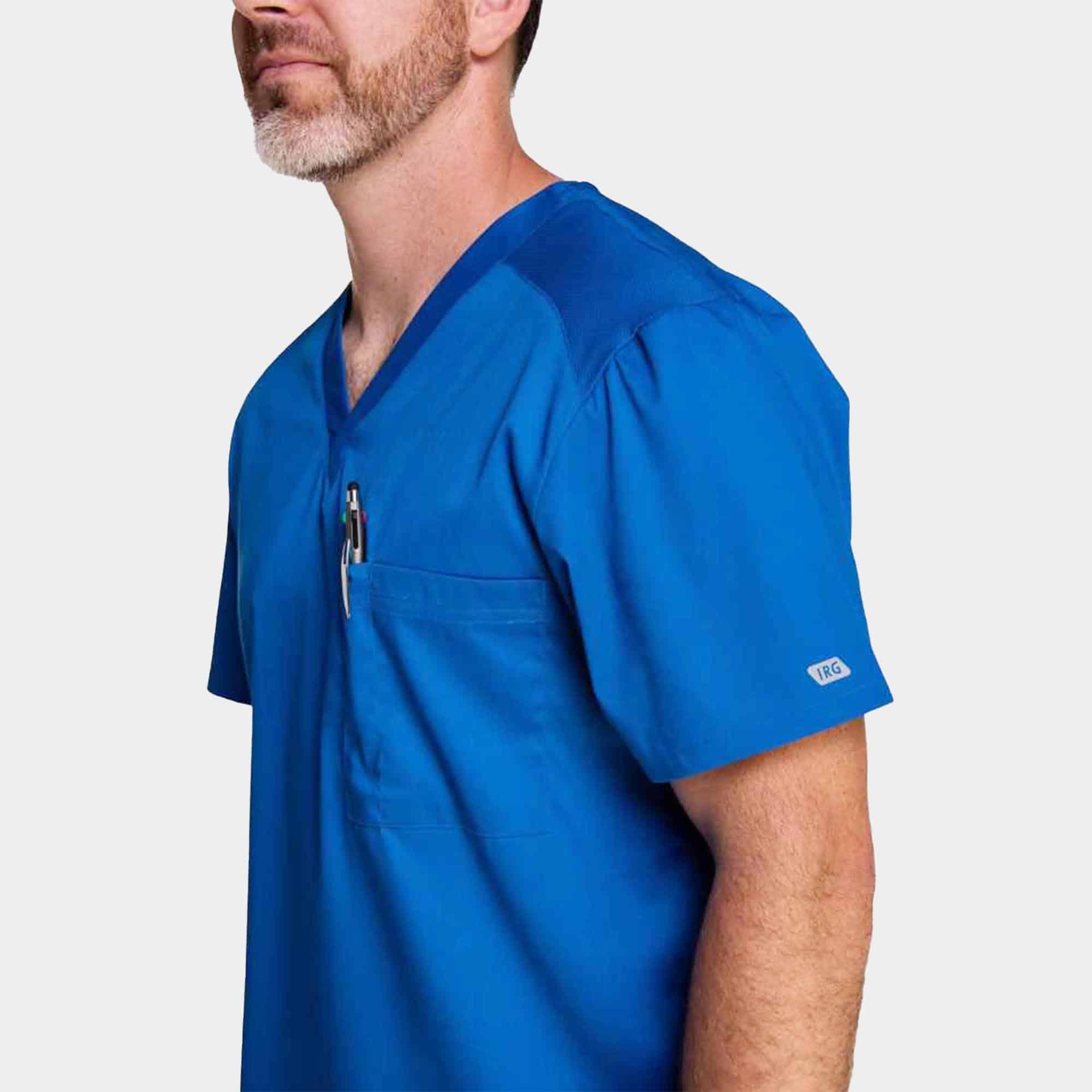 Men's Mesh Panel V-Neck Top | 2851