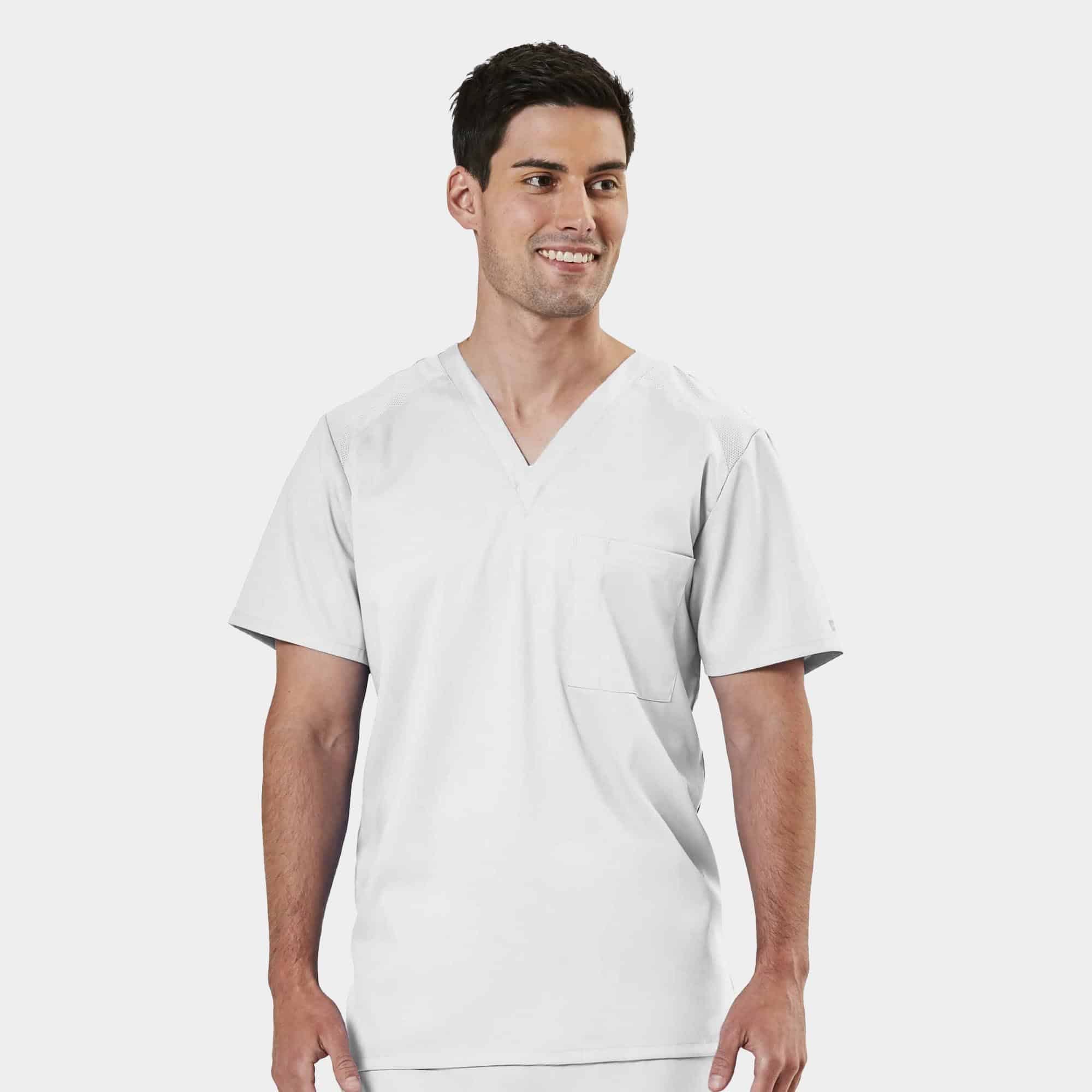 Men's Mesh Panel V-Neck Top | 2851