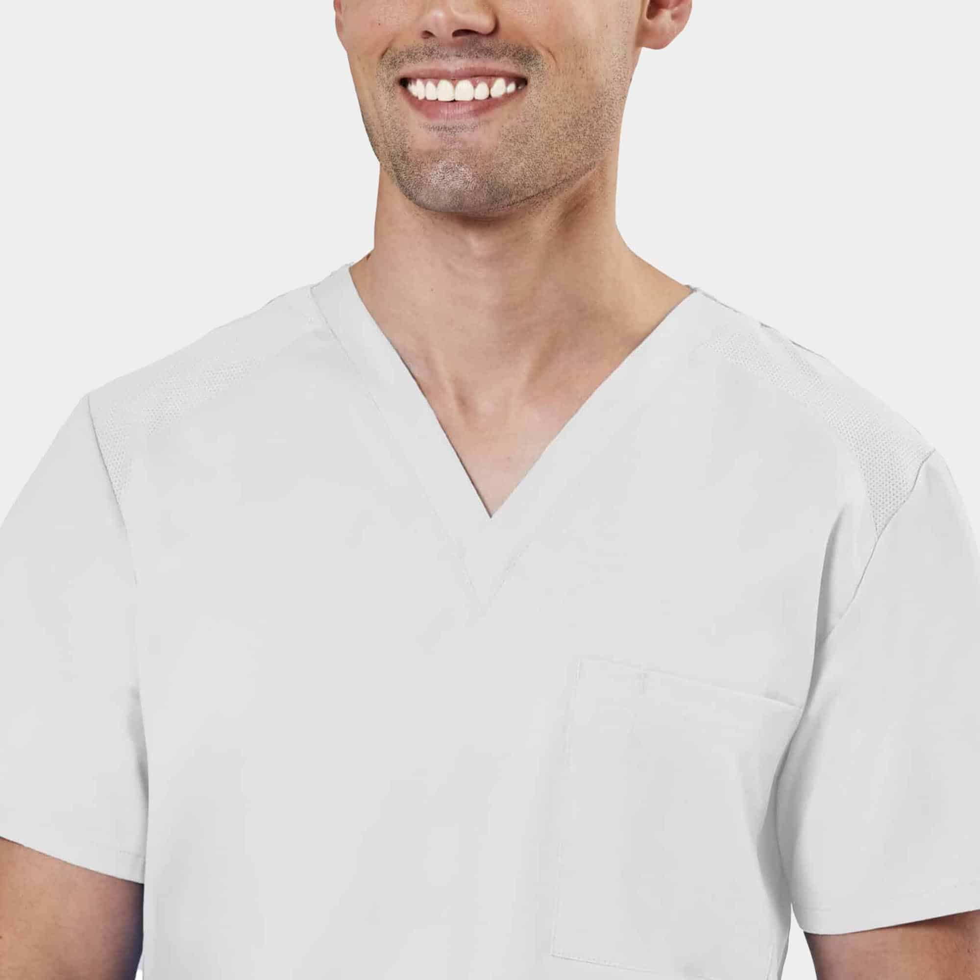 Men's Mesh Panel V-Neck Top | 2851