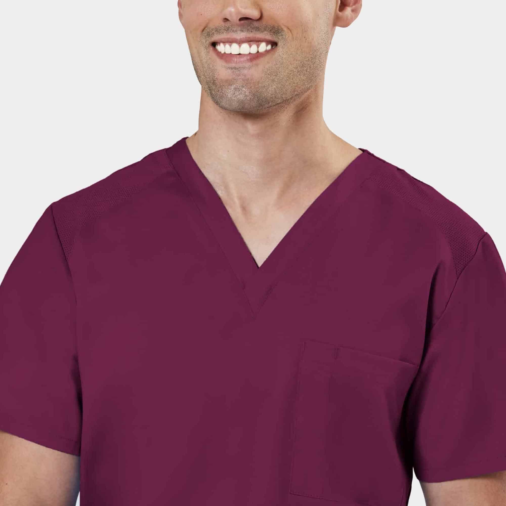 Men's Mesh Panel V-Neck Top | 2851