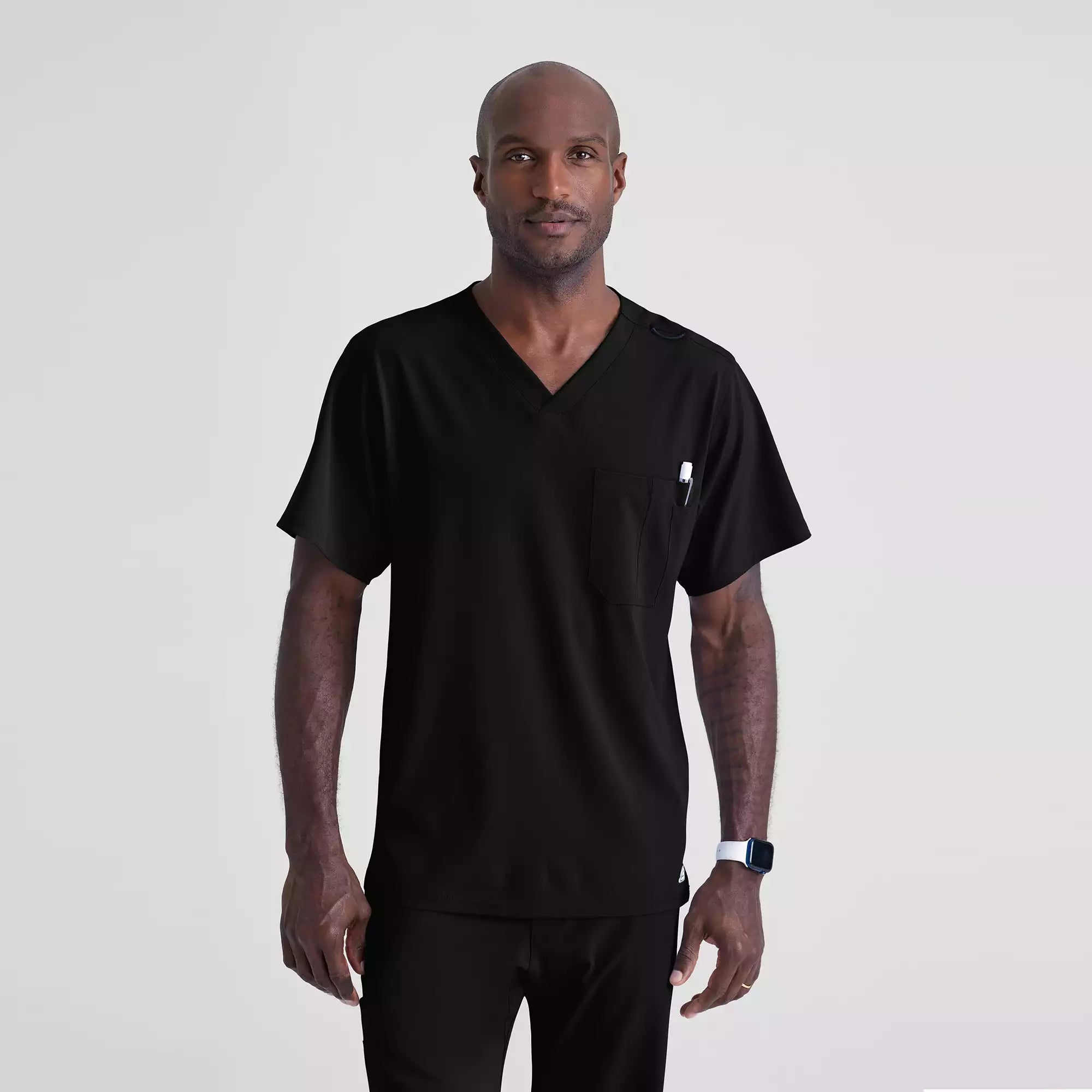 Men's V-Neck Cargo Pocket Scrub Top | SK0112