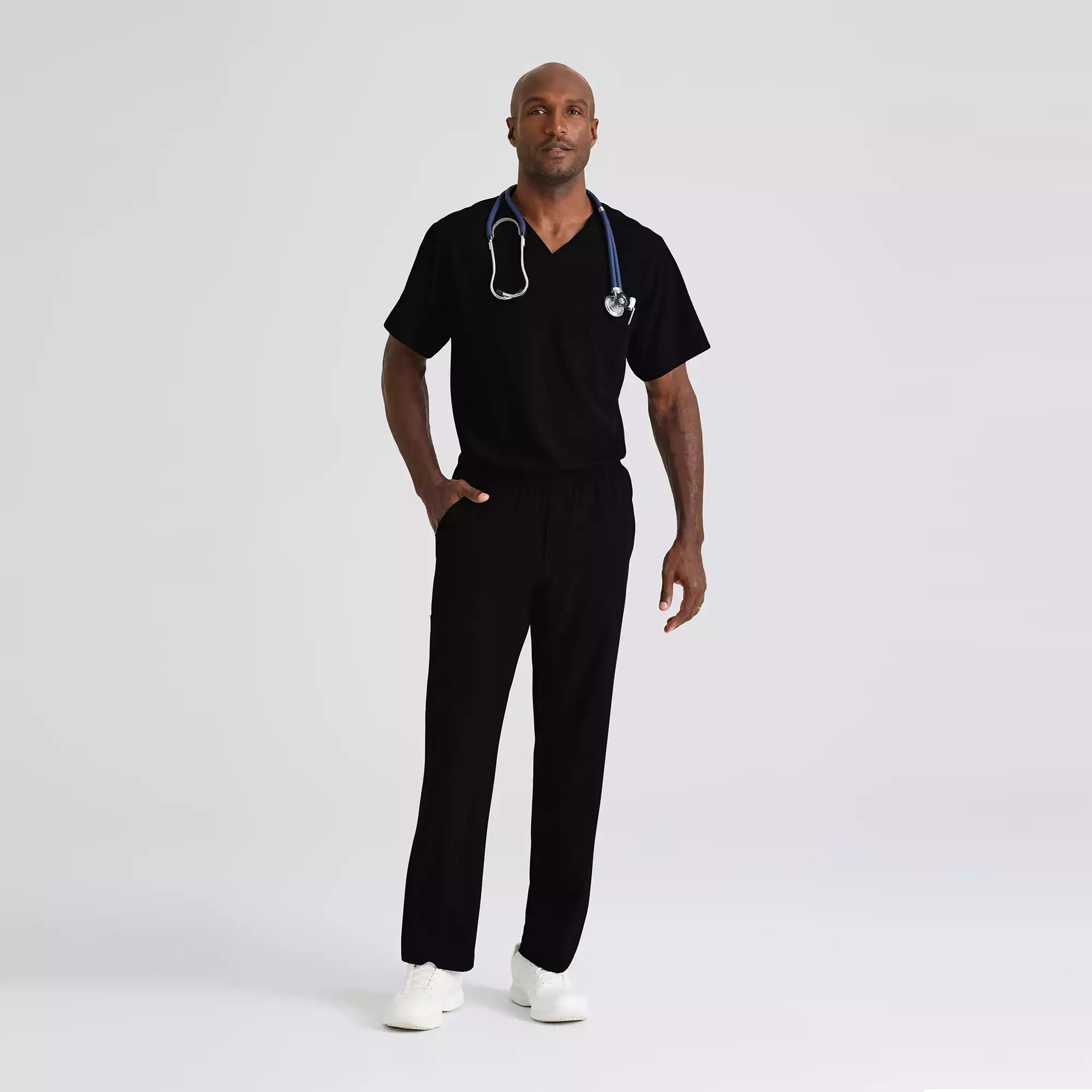 Men's V-Neck Cargo Pocket Scrub Top | SK0112