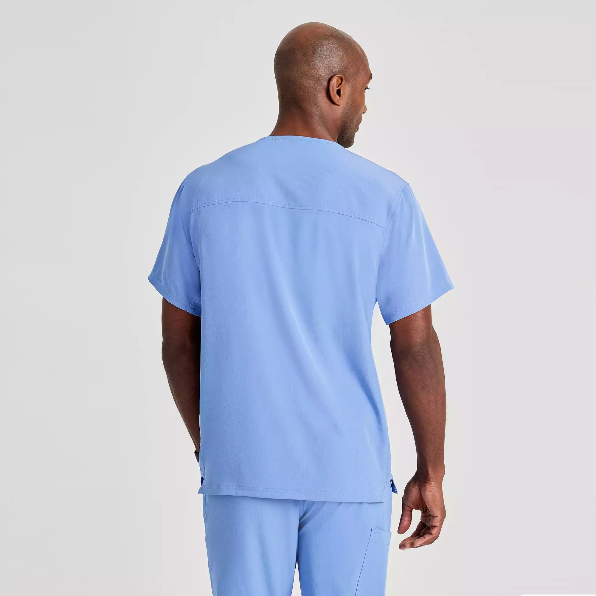 Men's V-Neck Cargo Pocket Scrub Top | SK0112
