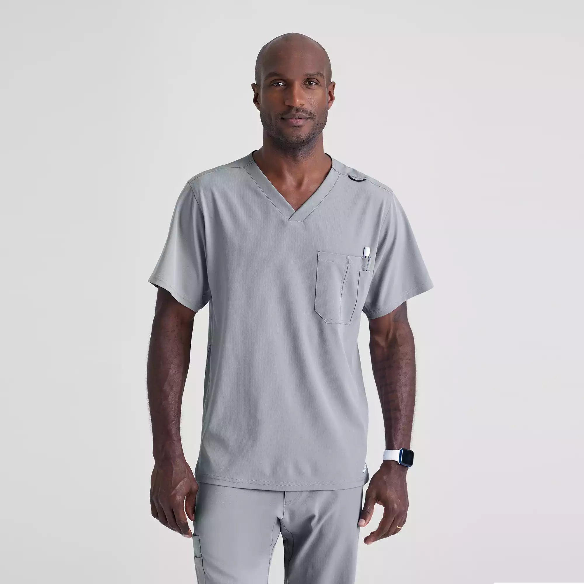 Men's V-Neck Cargo Pocket Scrub Top | SK0112