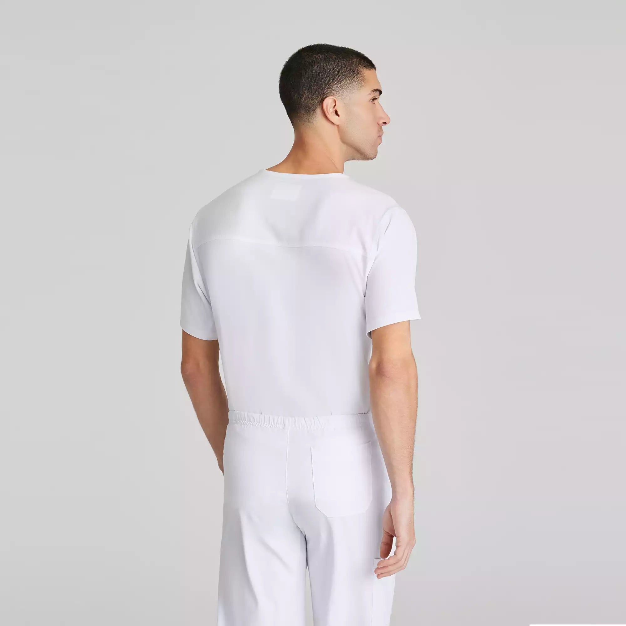 Men's V-Neck Cargo Pocket Scrub Top | SK0112