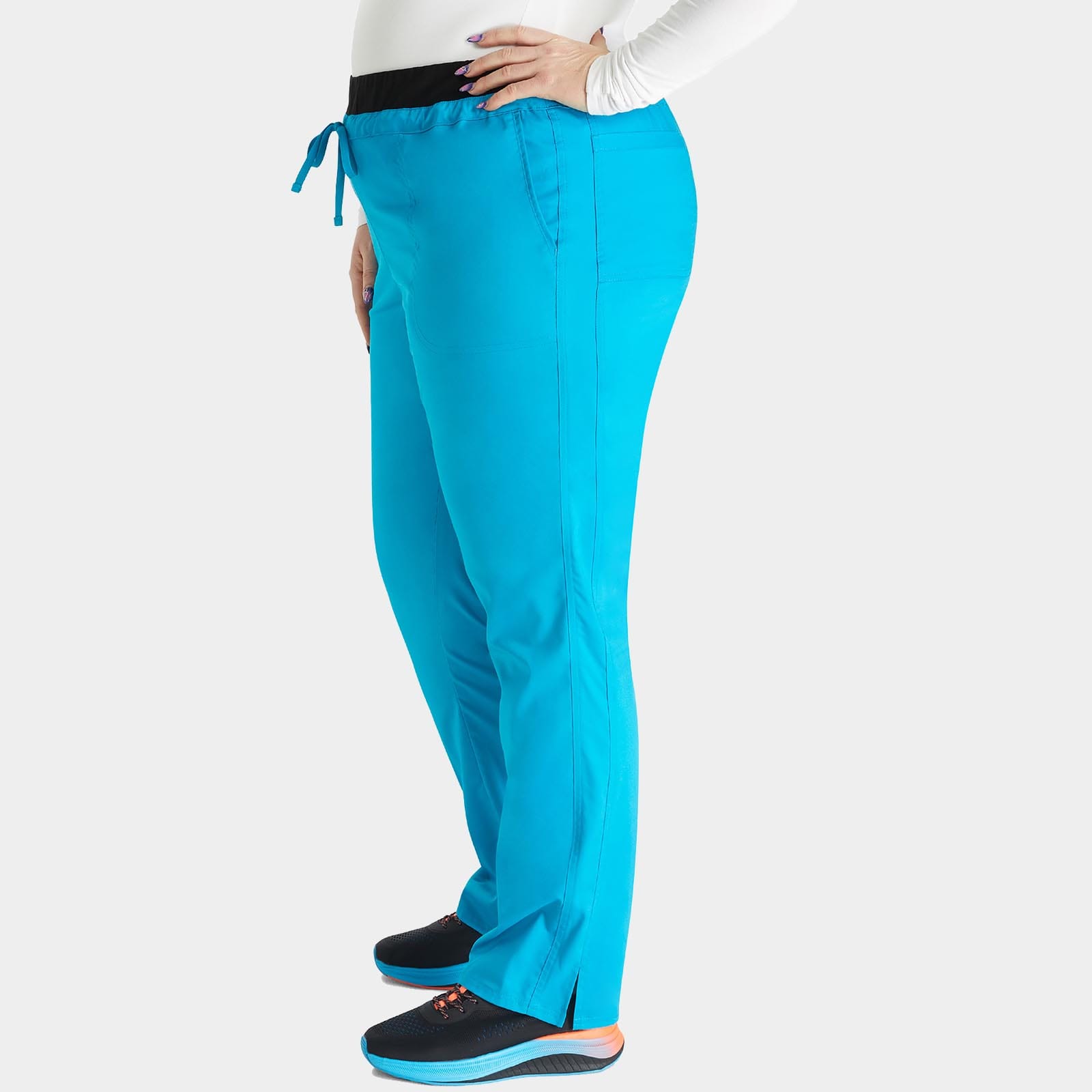 Mid Rise Tapered Leg Drawstring Pant Petite Length | WW105P