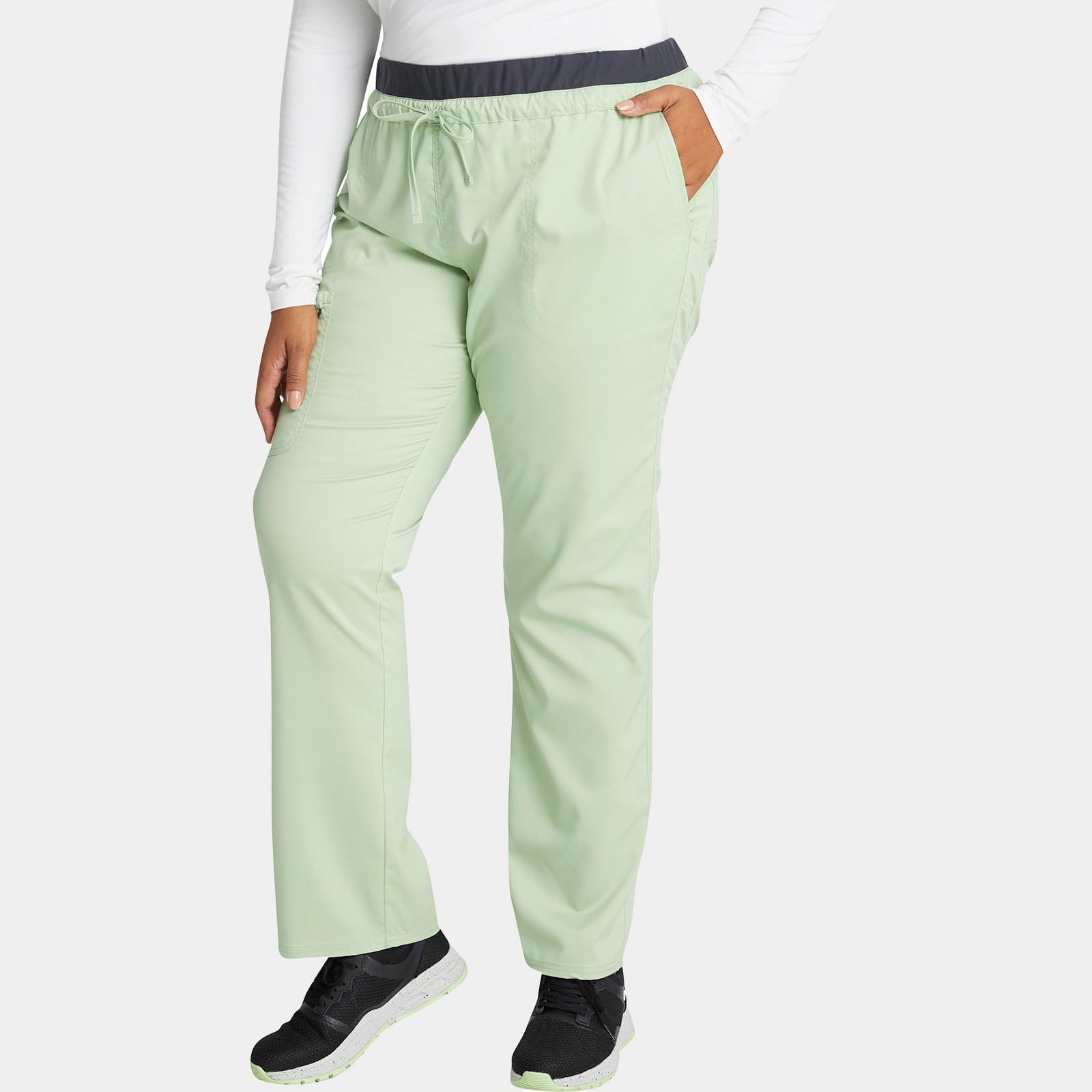 Mid Rise Tapered Leg Drawstring Pant Petite Length | WW105P