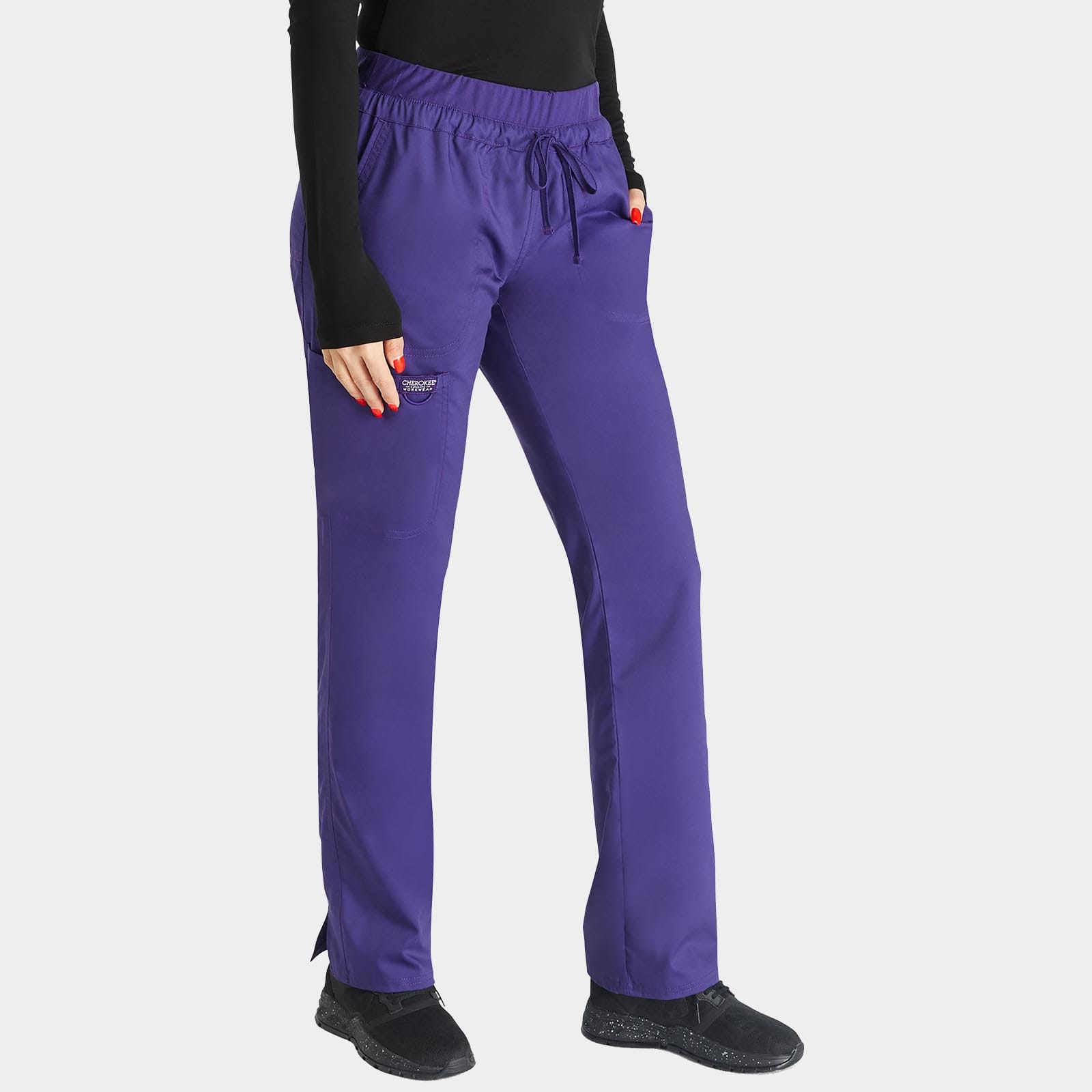 Mid Rise Tapered Leg Drawstring Pant Petite Length | WW105P