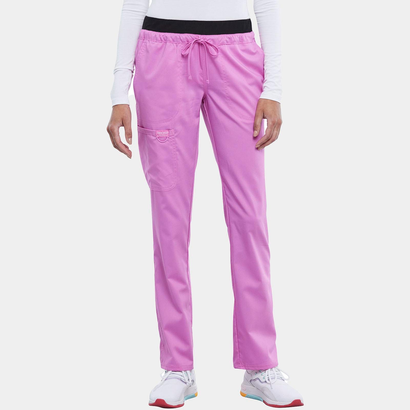 Mid Rise Tapered Leg Drawstring Pant Petite Length | WW105P