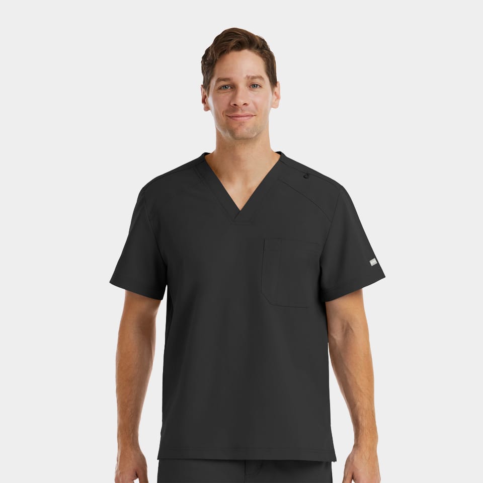 Men's Chest Pocket V-Neck Top | 5801