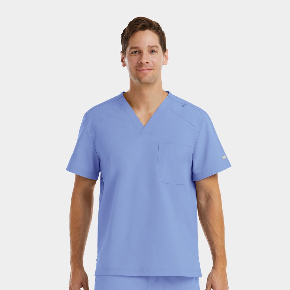 Men's Chest Pocket V-Neck Top | 5801